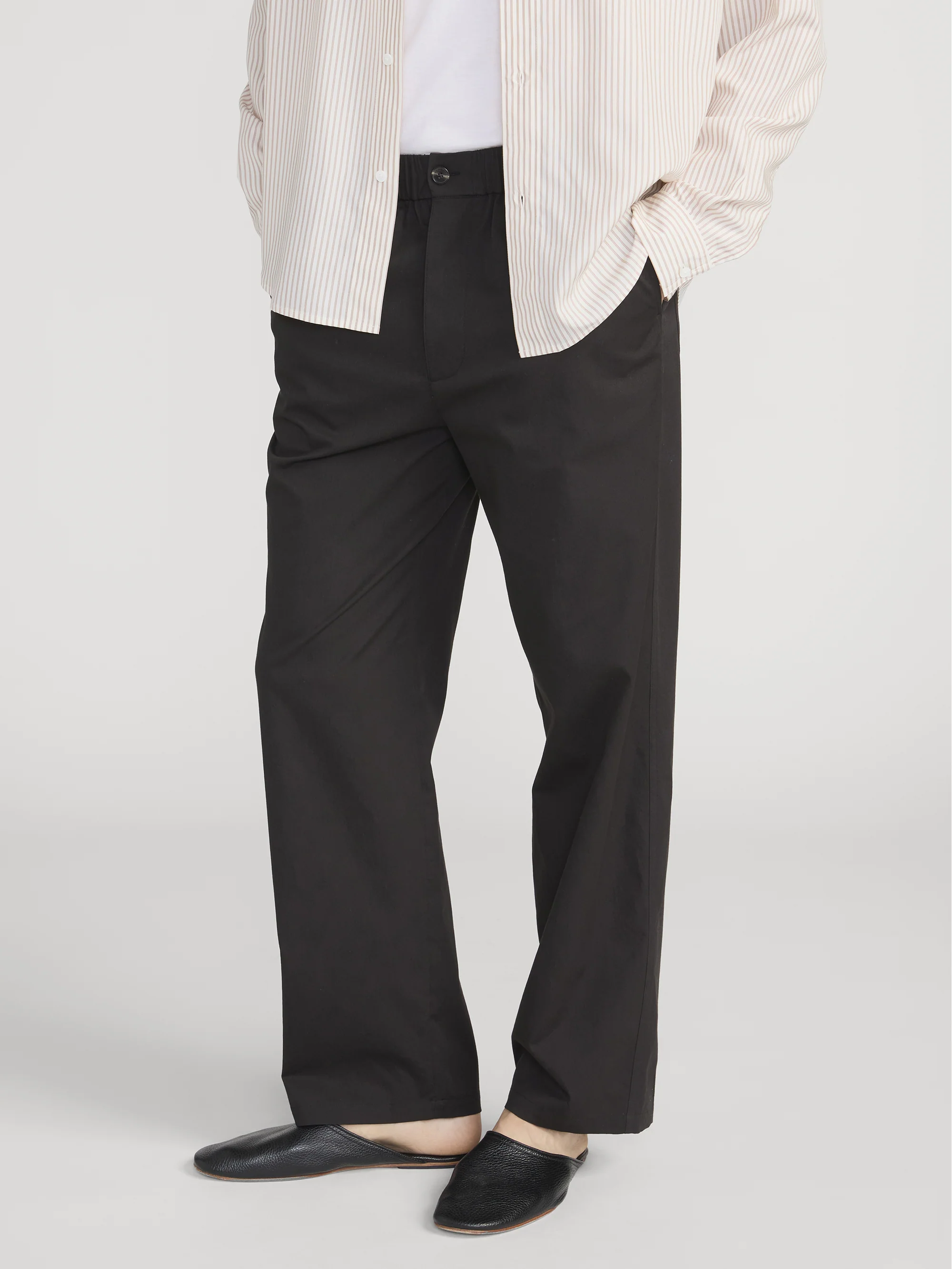 Relaxed Cotton Trousers -- Washed Black - Image 4