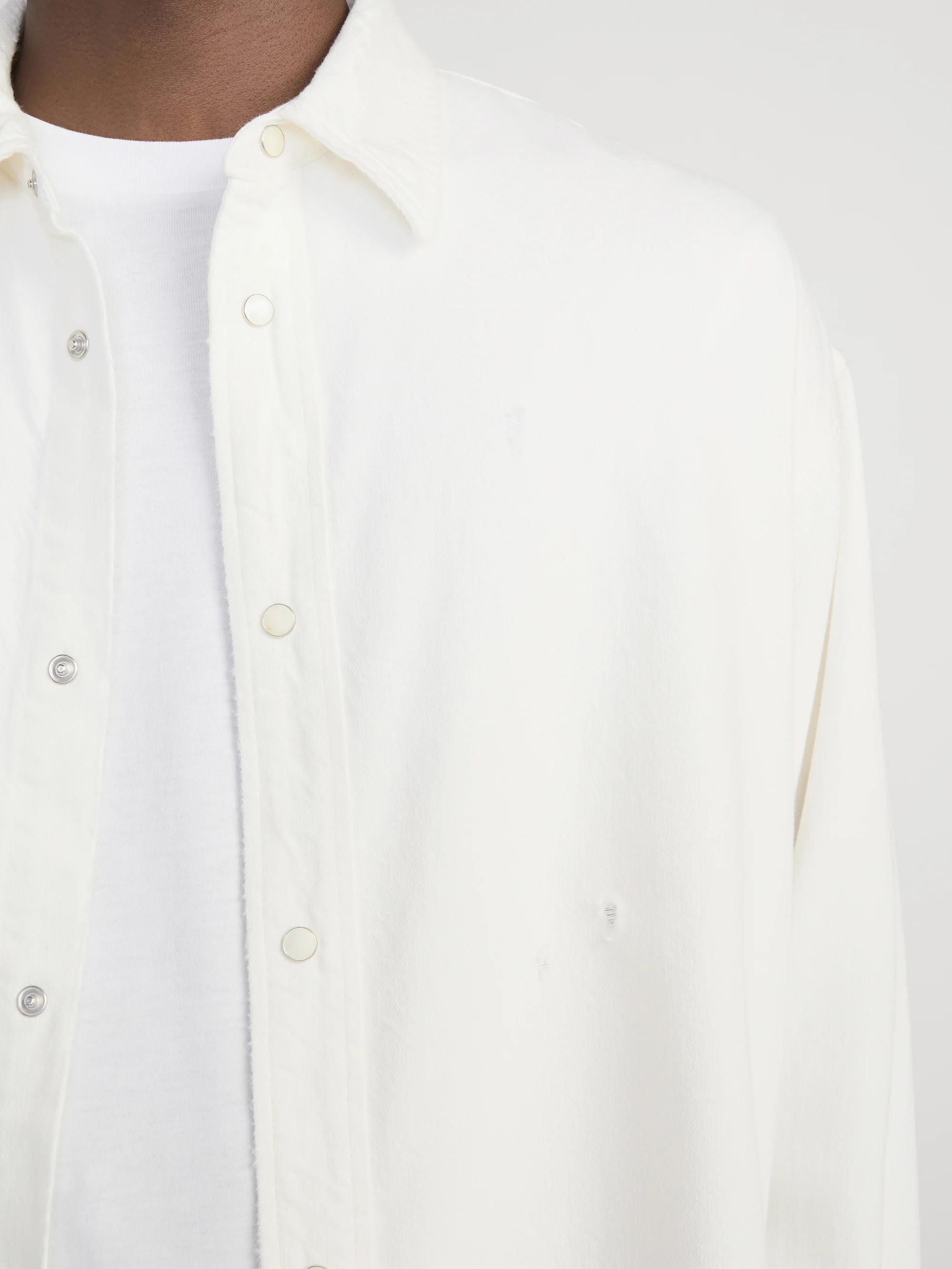 Relaxed Denim Shirt -- Off White - Image 5