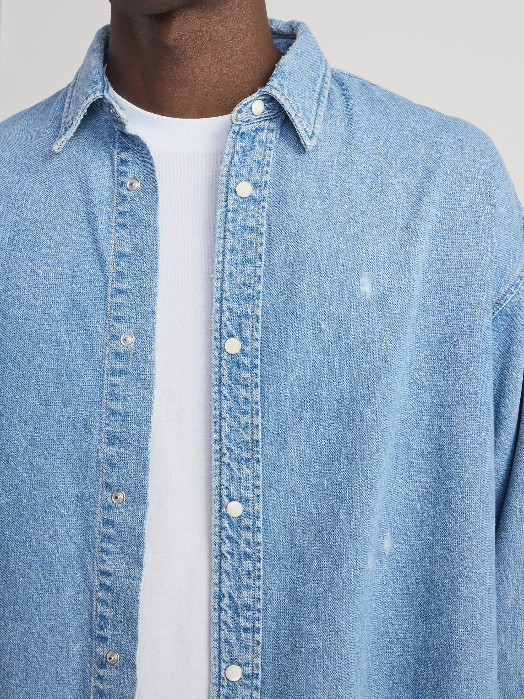 Relaxed Denim Shirt -- Voltage - Image 4