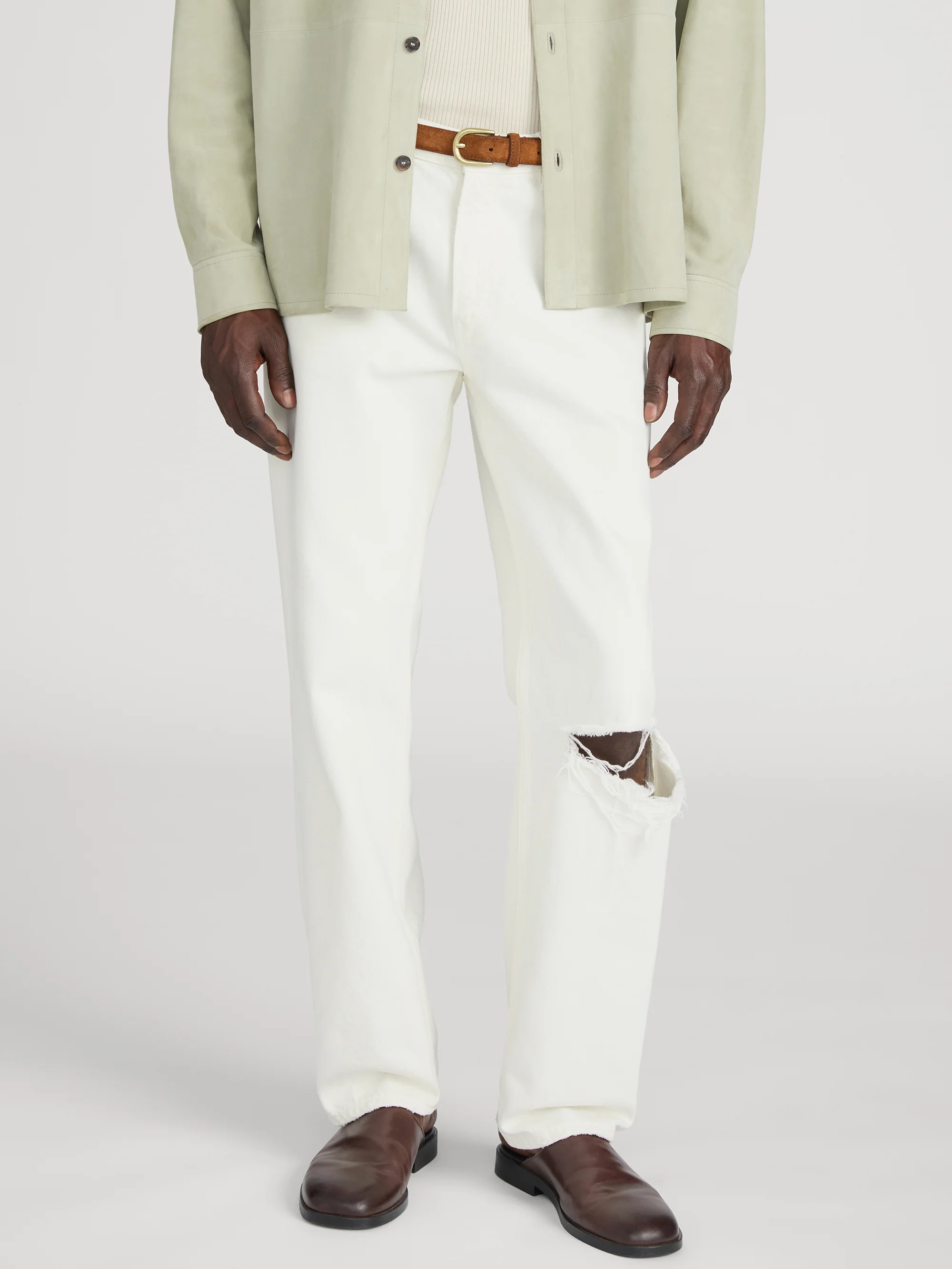 Relaxed Jean -- Off White Rips - Image 3
