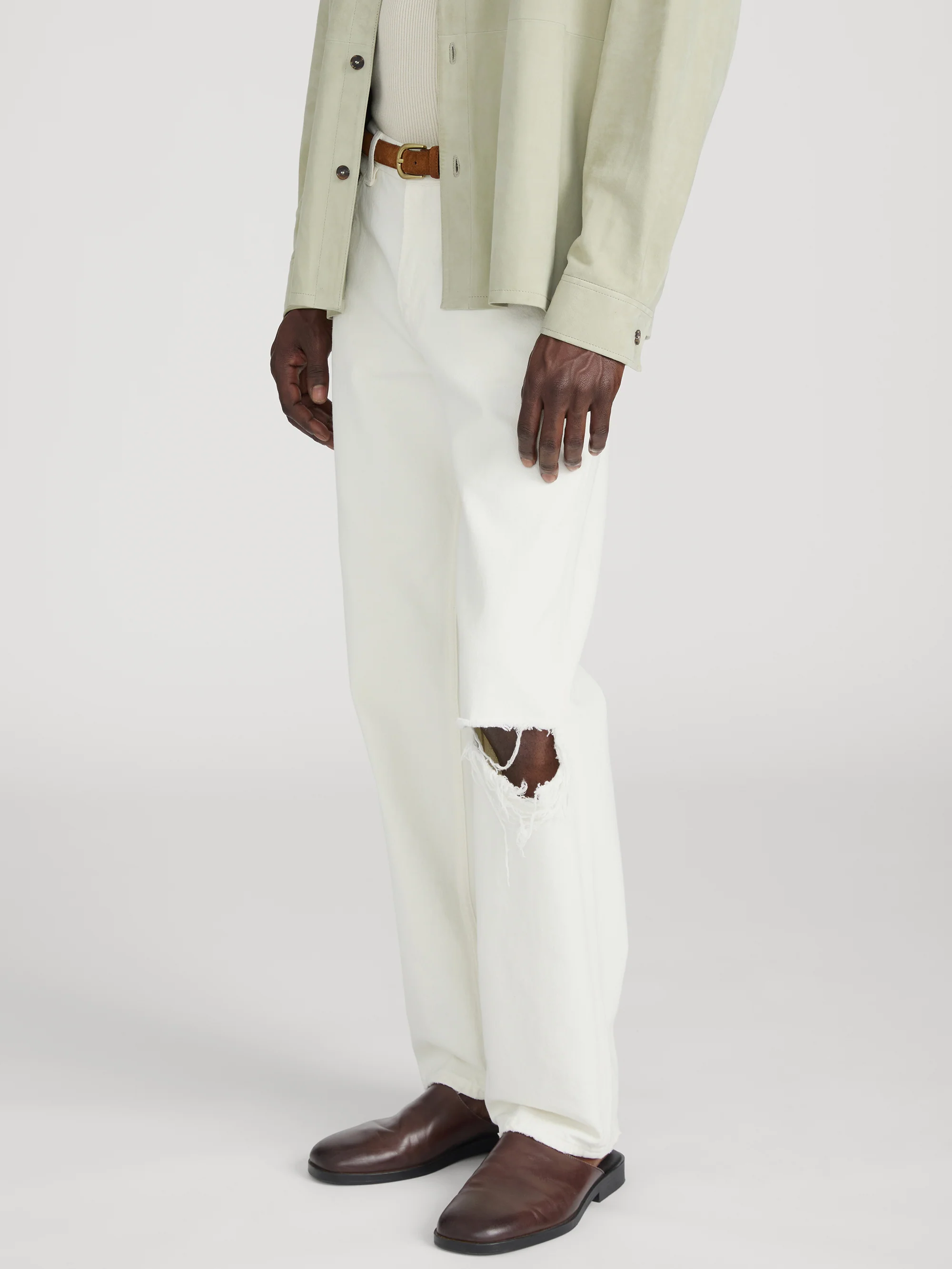 Relaxed Jean -- Off White Rips - Image 4