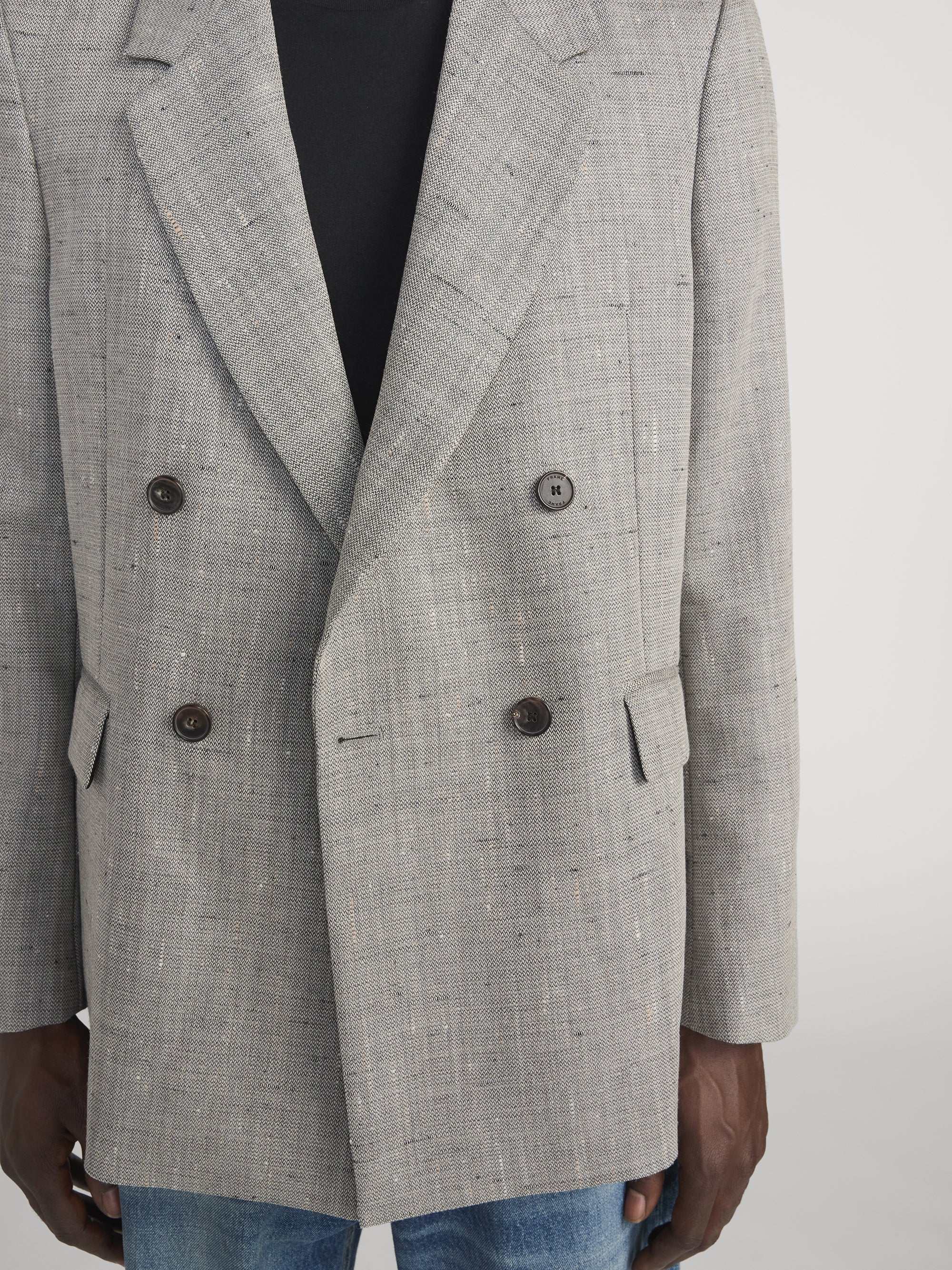 Retro Double Breasted Blazer -- Grey Multi - Image 6