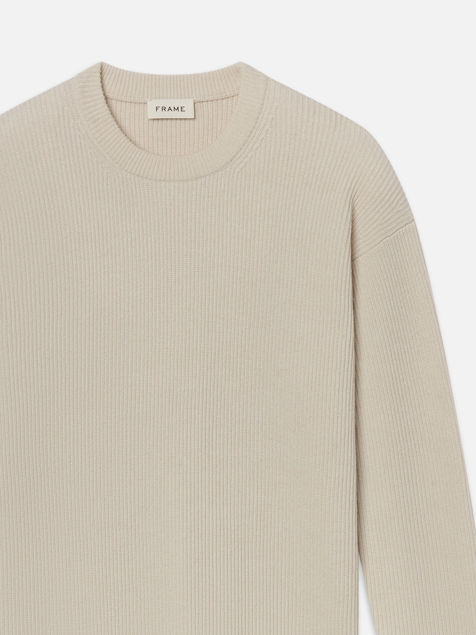 Ribbed Crewneck Sweater -- Cream - Image 8