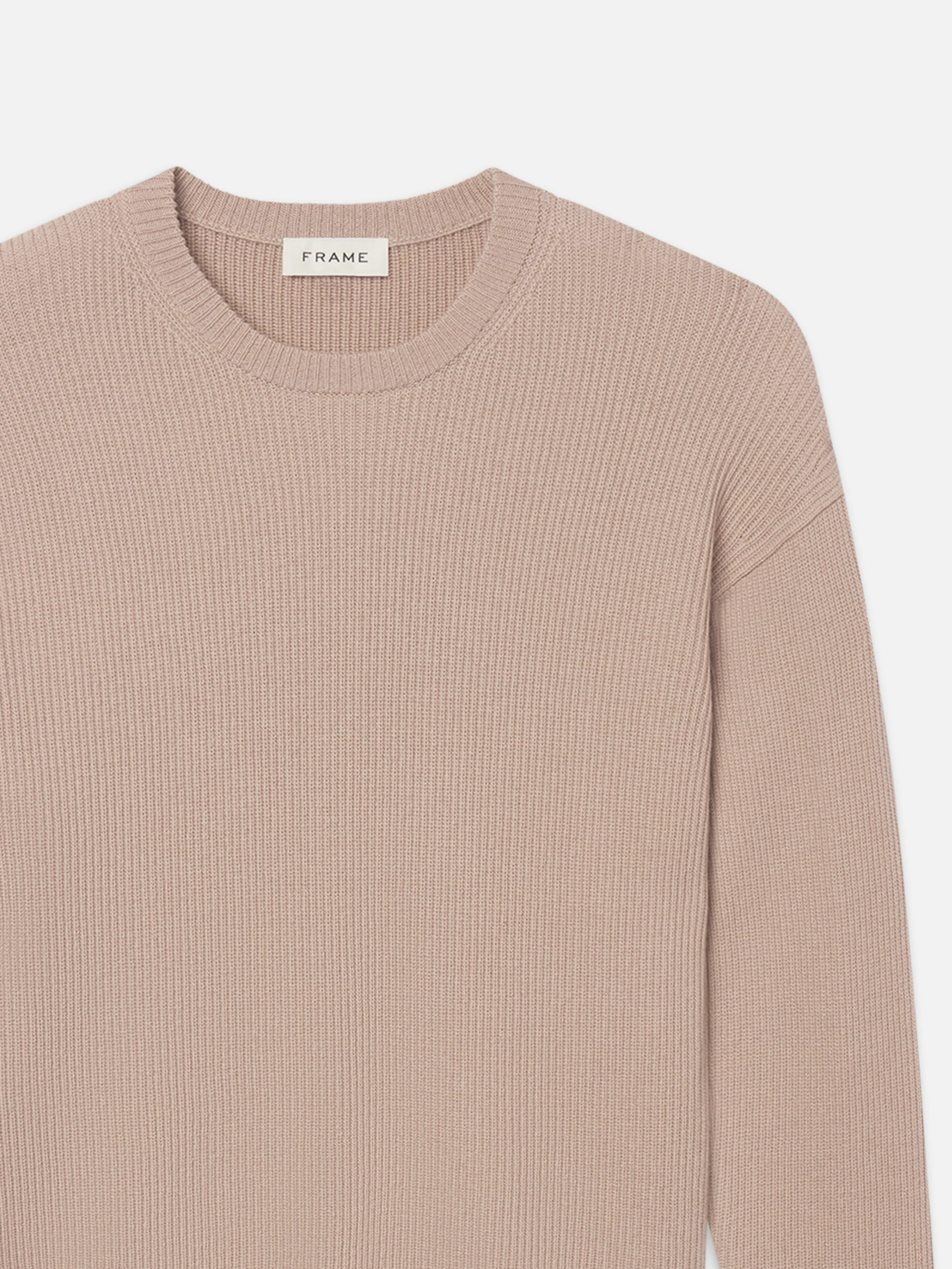 Ribbed Crewneck Sweater -- Light Mauve - Image 8