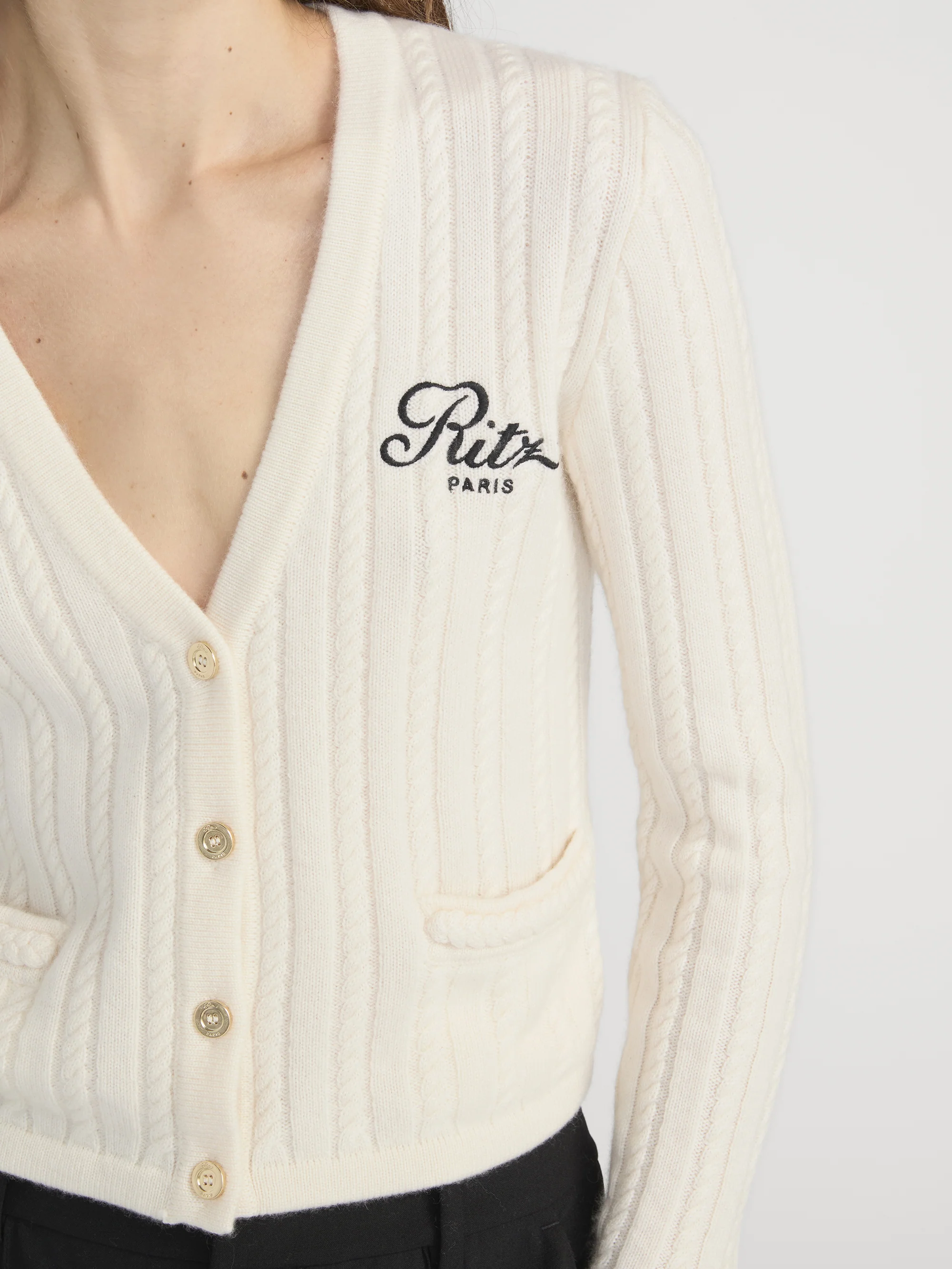 Ritz Cable Cardigan -- Cream - Image 3
