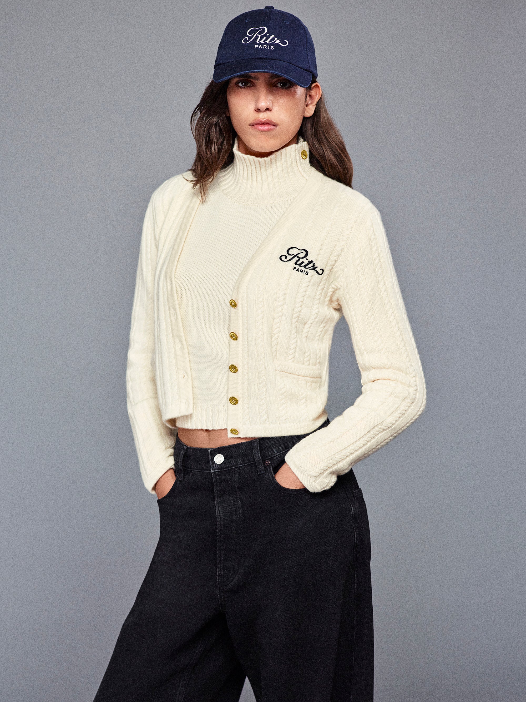 Ritz Cable Cardigan -- Cream - Image 5
