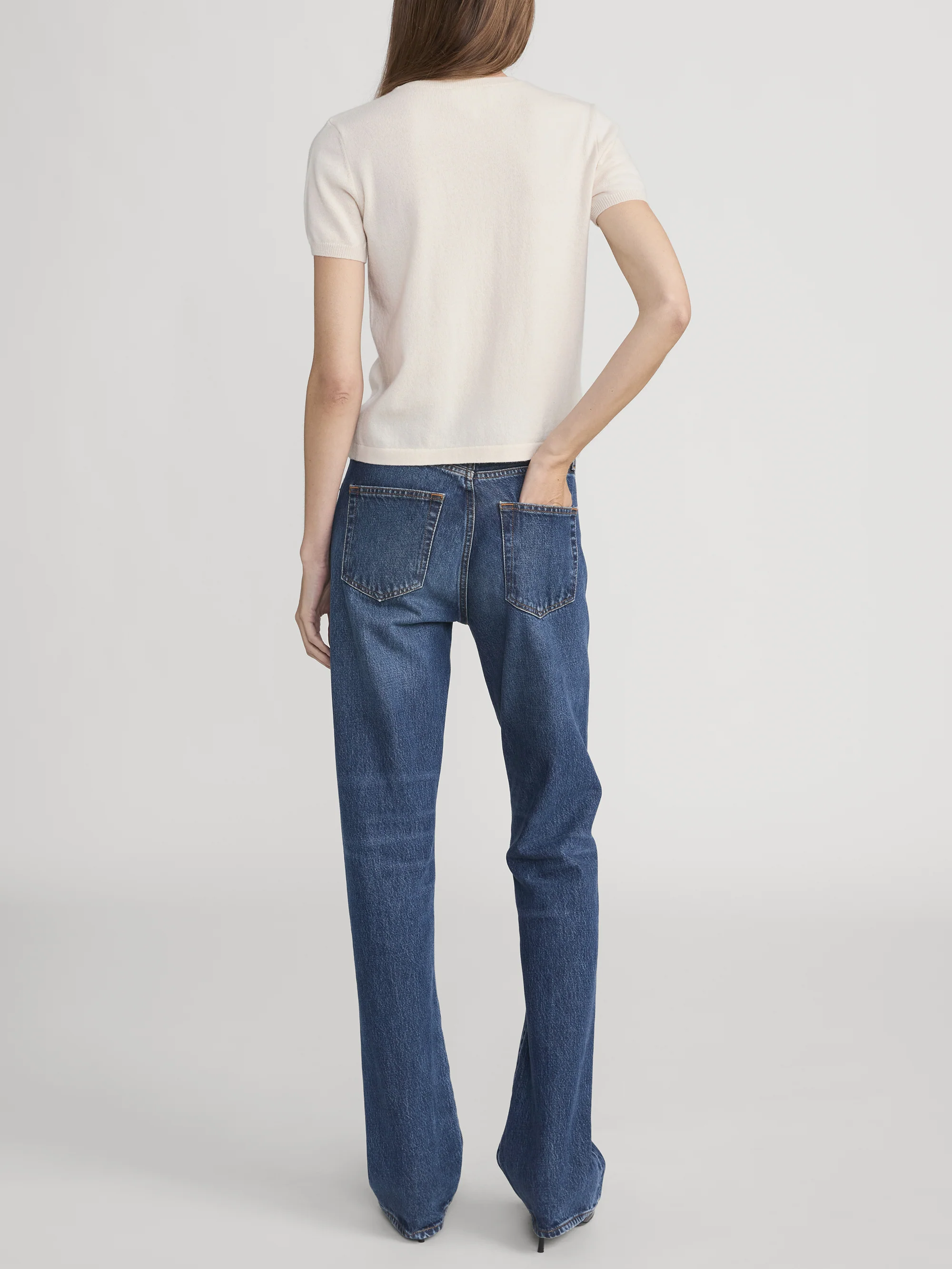 Ritz Crest Cashmere Tee -- Cream - Image 6