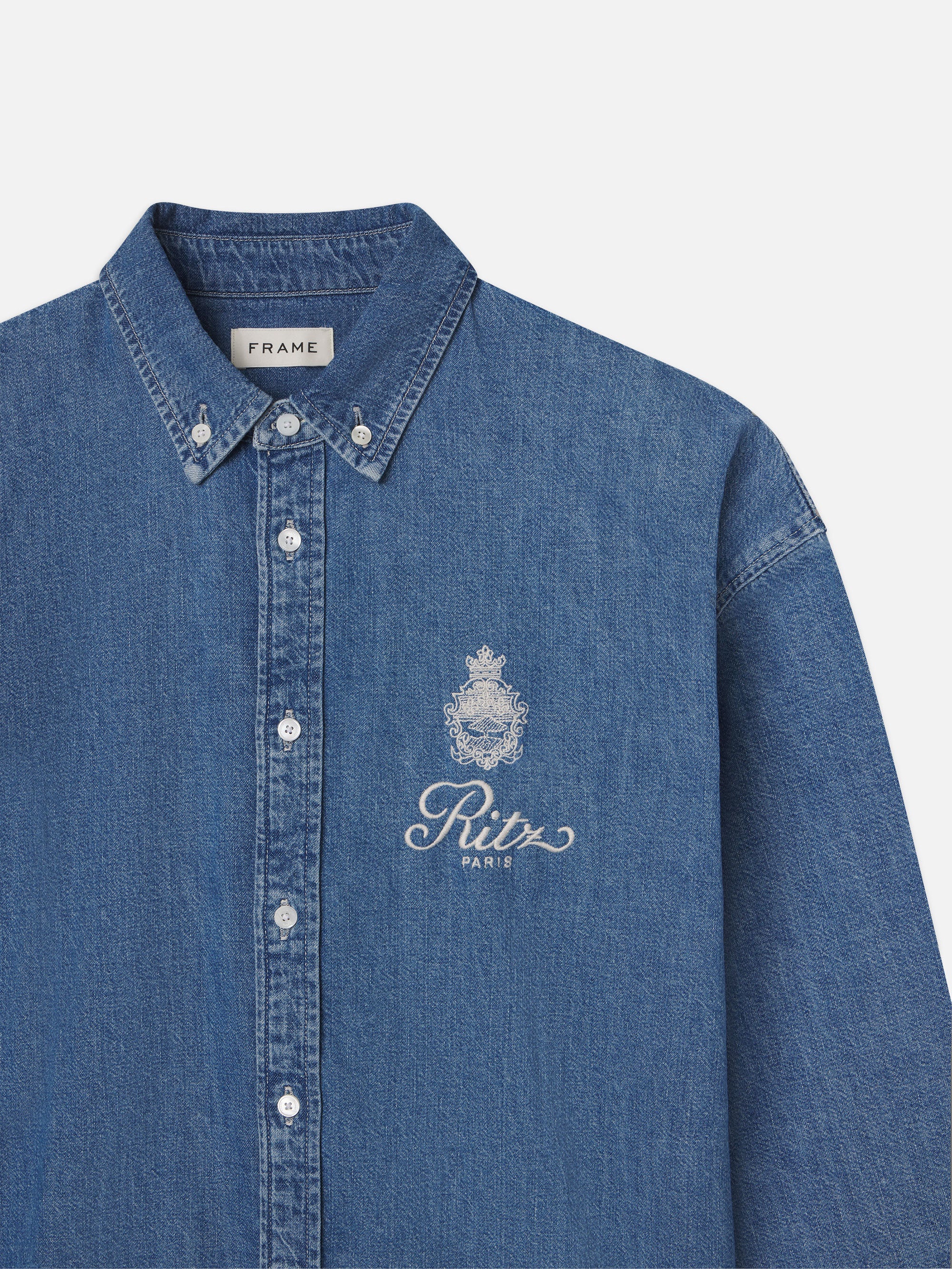Ritz Embroidery Denim Shirt -- District - Image 3