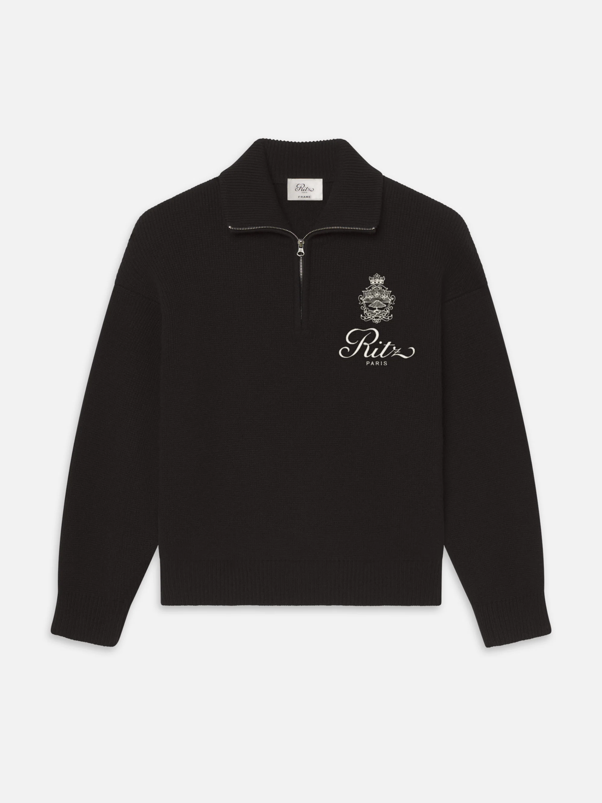 Ritz Men's Cashmere Half Zip -- Black