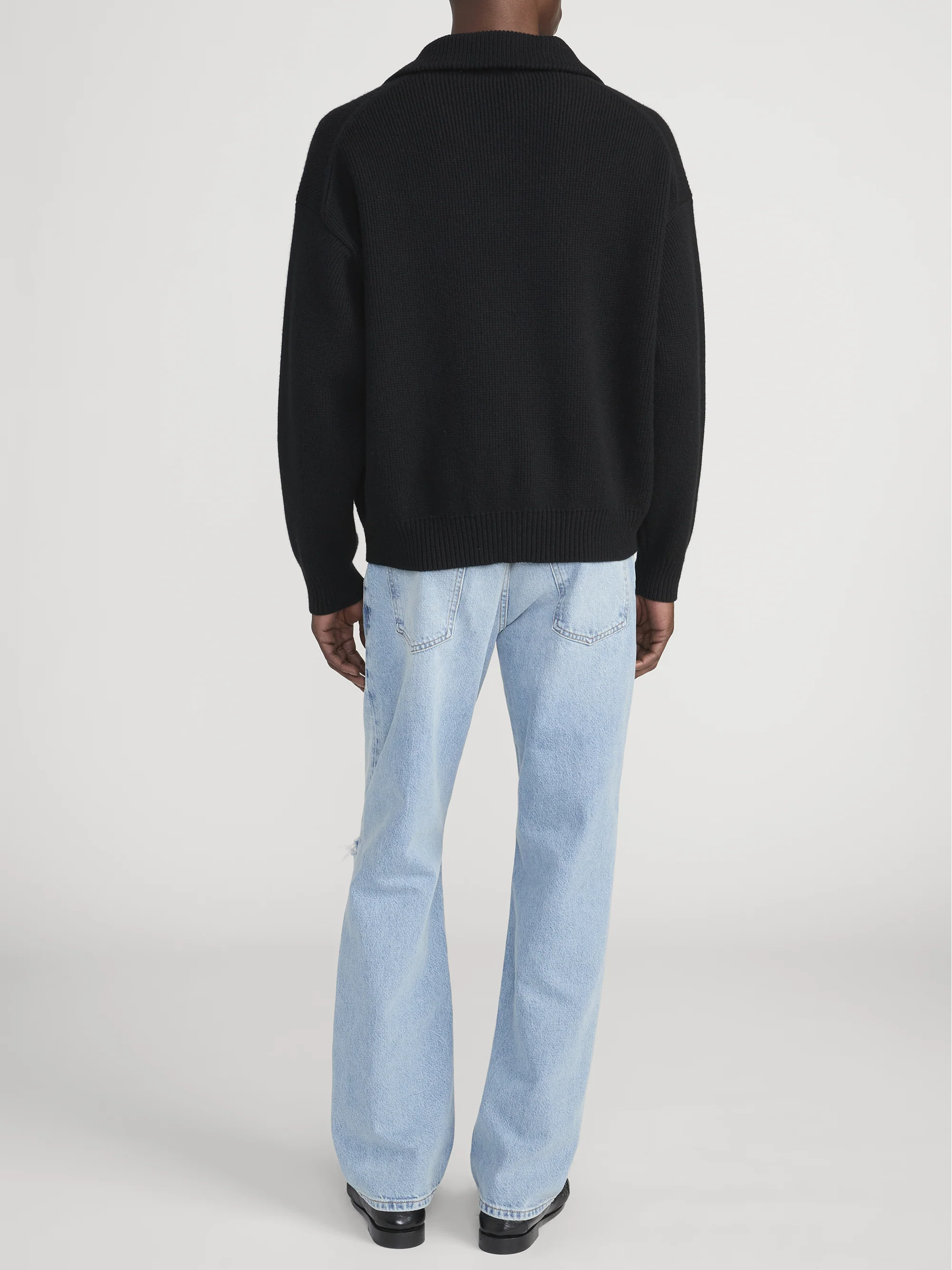 Ritz Men's Cashmere Half Zip -- Black - Image 6