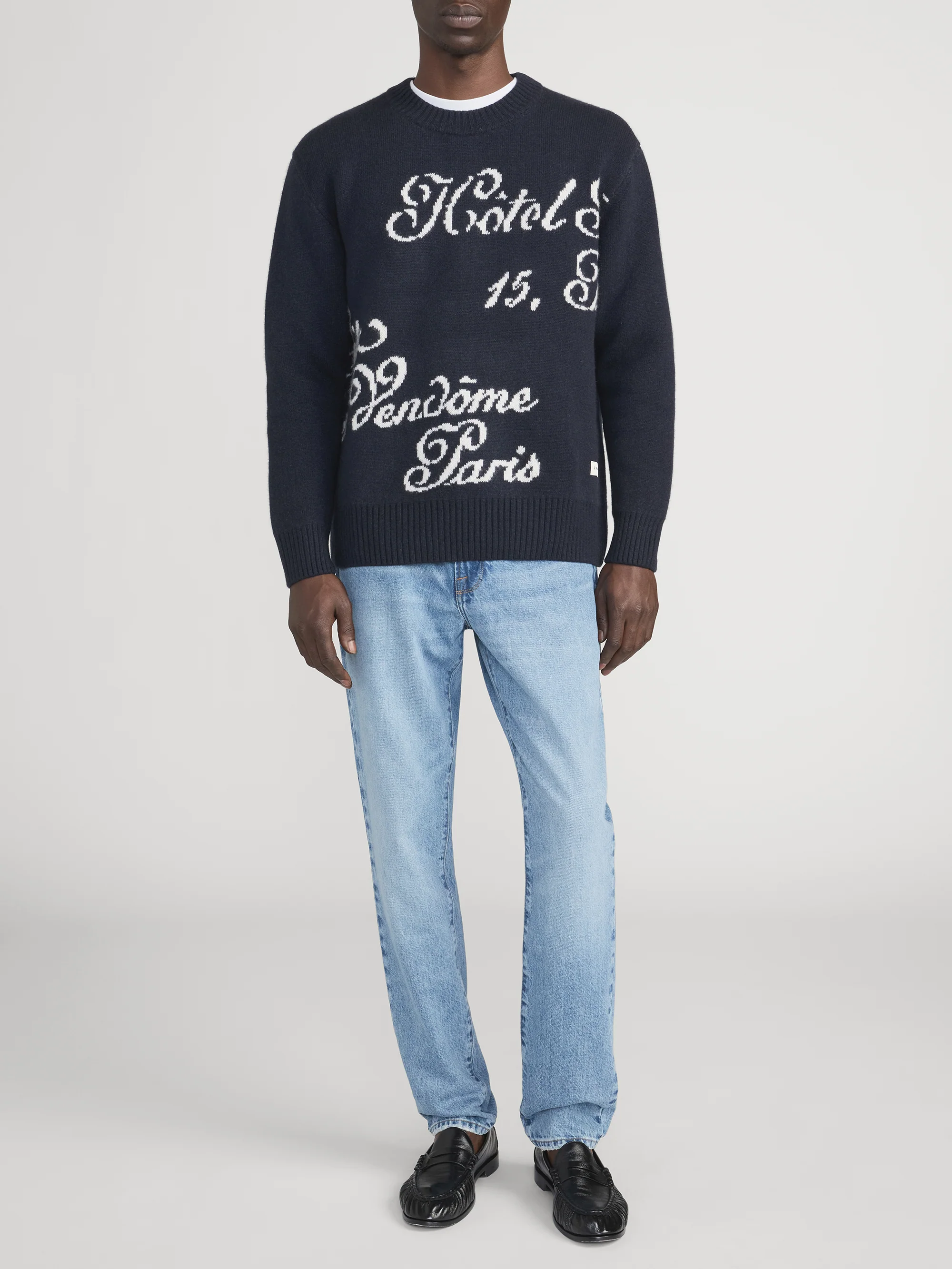Ritz Mens Crew Sweater -- Navy Multi - Image 3
