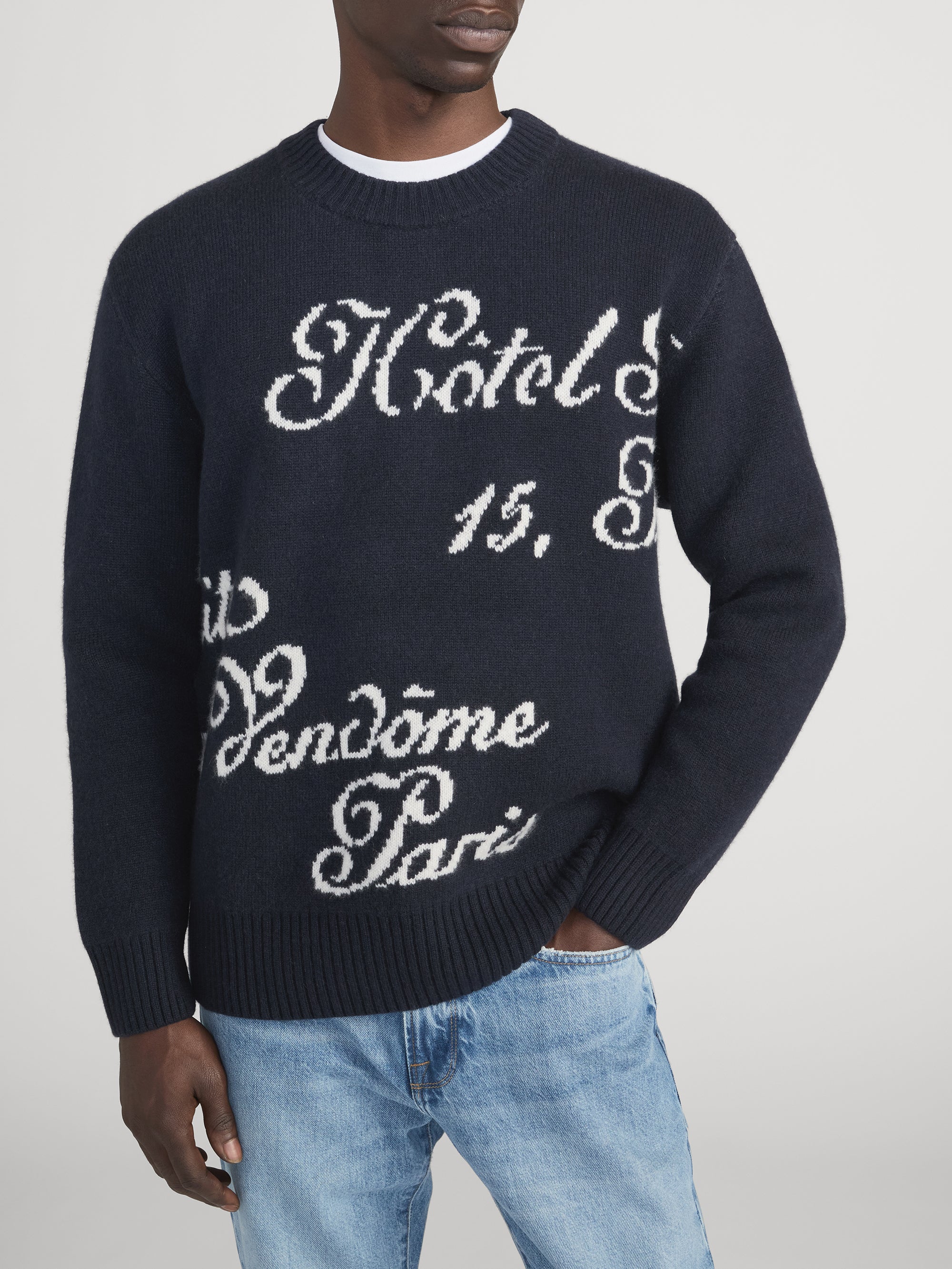 Ritz Mens Crew Sweater -- Navy Multi - Image 4