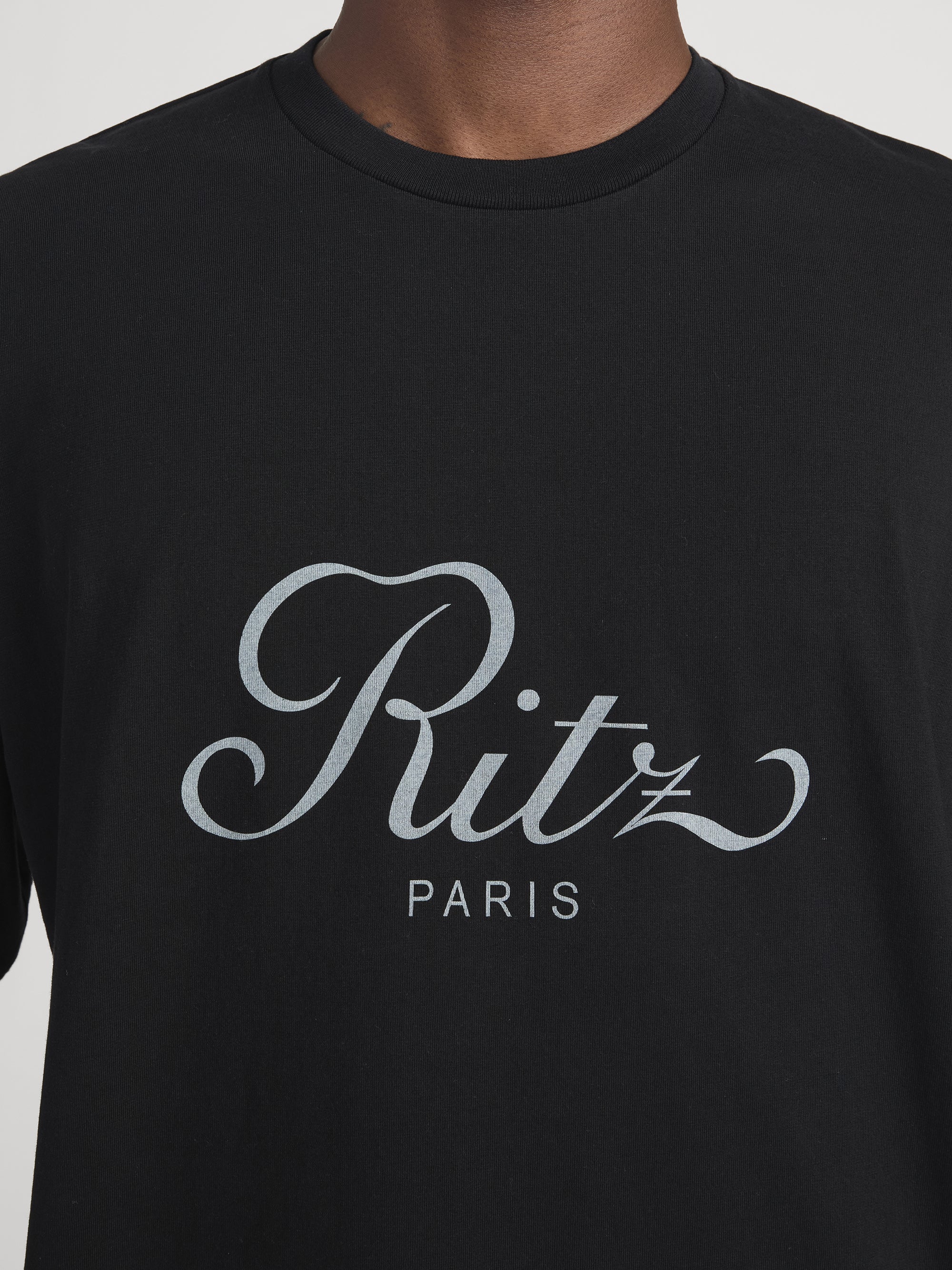 Ritz Men's Cropped Relaxed T Shirt -- Black - Image 5