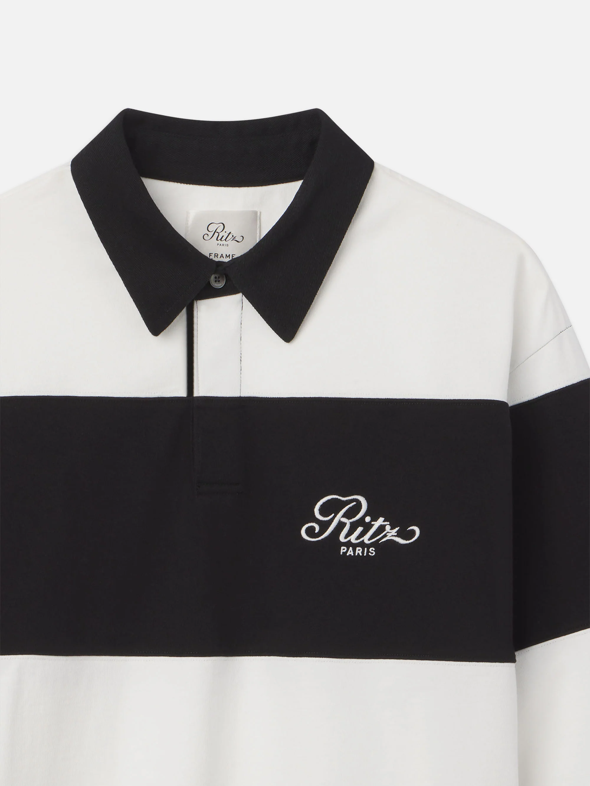 Ritz Rugby Polo Shirt -- Cream/Black - Image 8