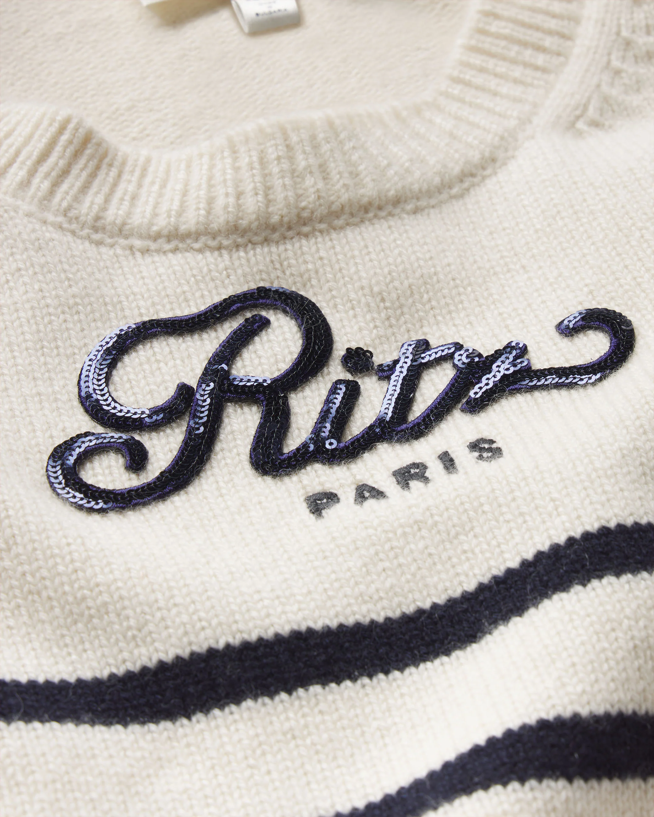 Ritz Sequined Striped Sweater -- Cream Multi - Image 10