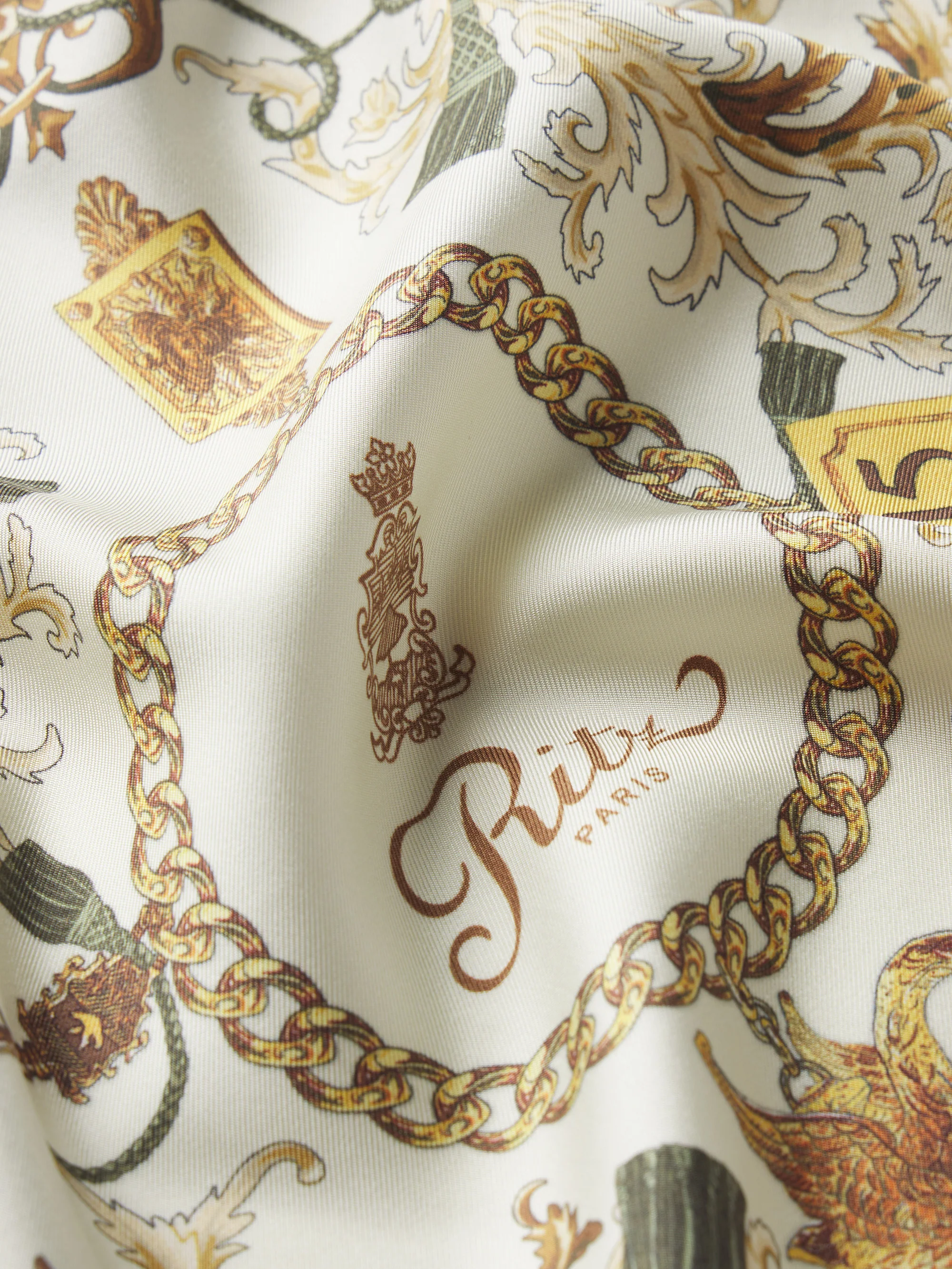 Ritz Silk Bracelet Scarf -- Cream Multi - Image 2