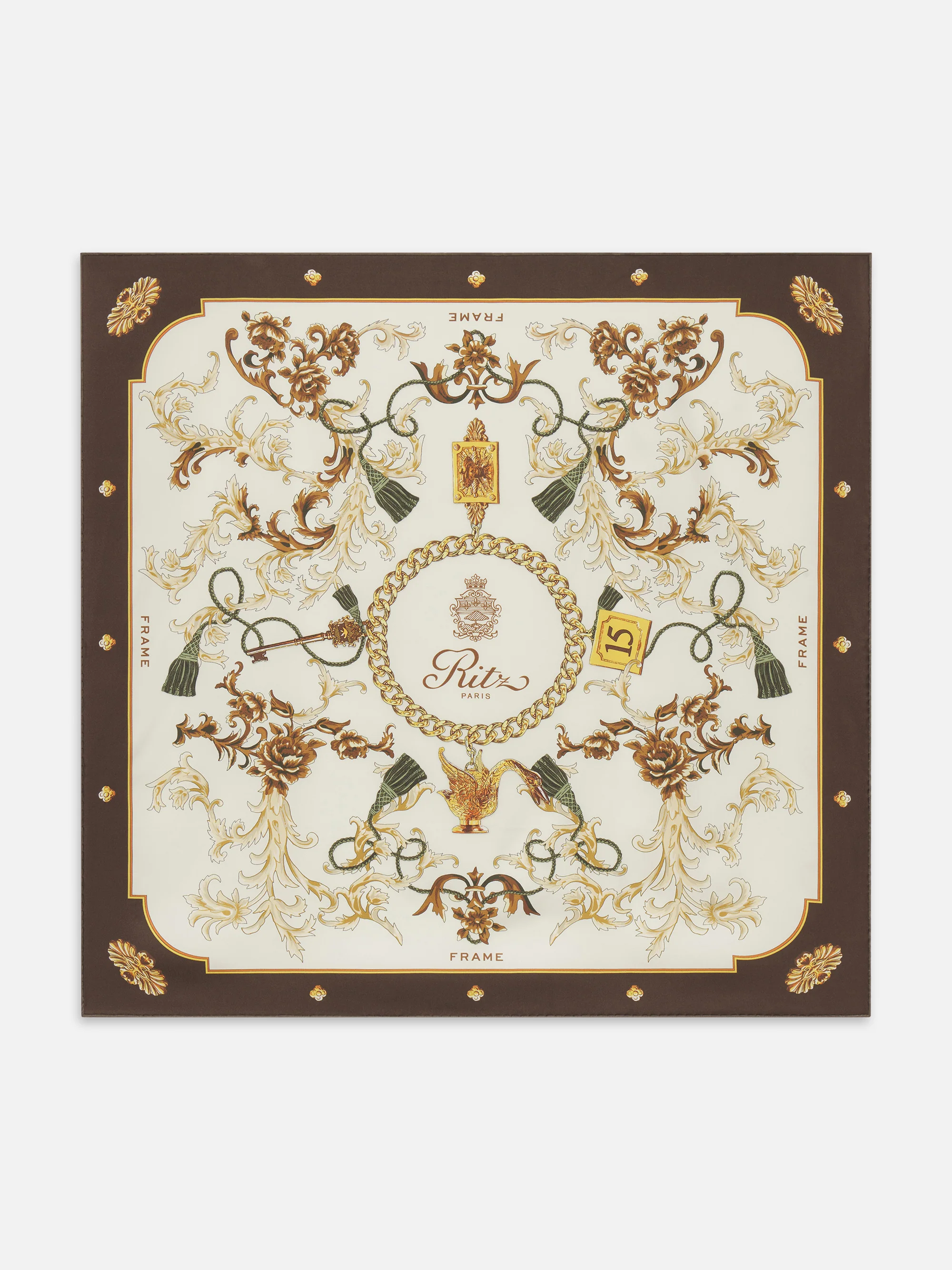 Ritz Silk Scarf -- Cream Multi
