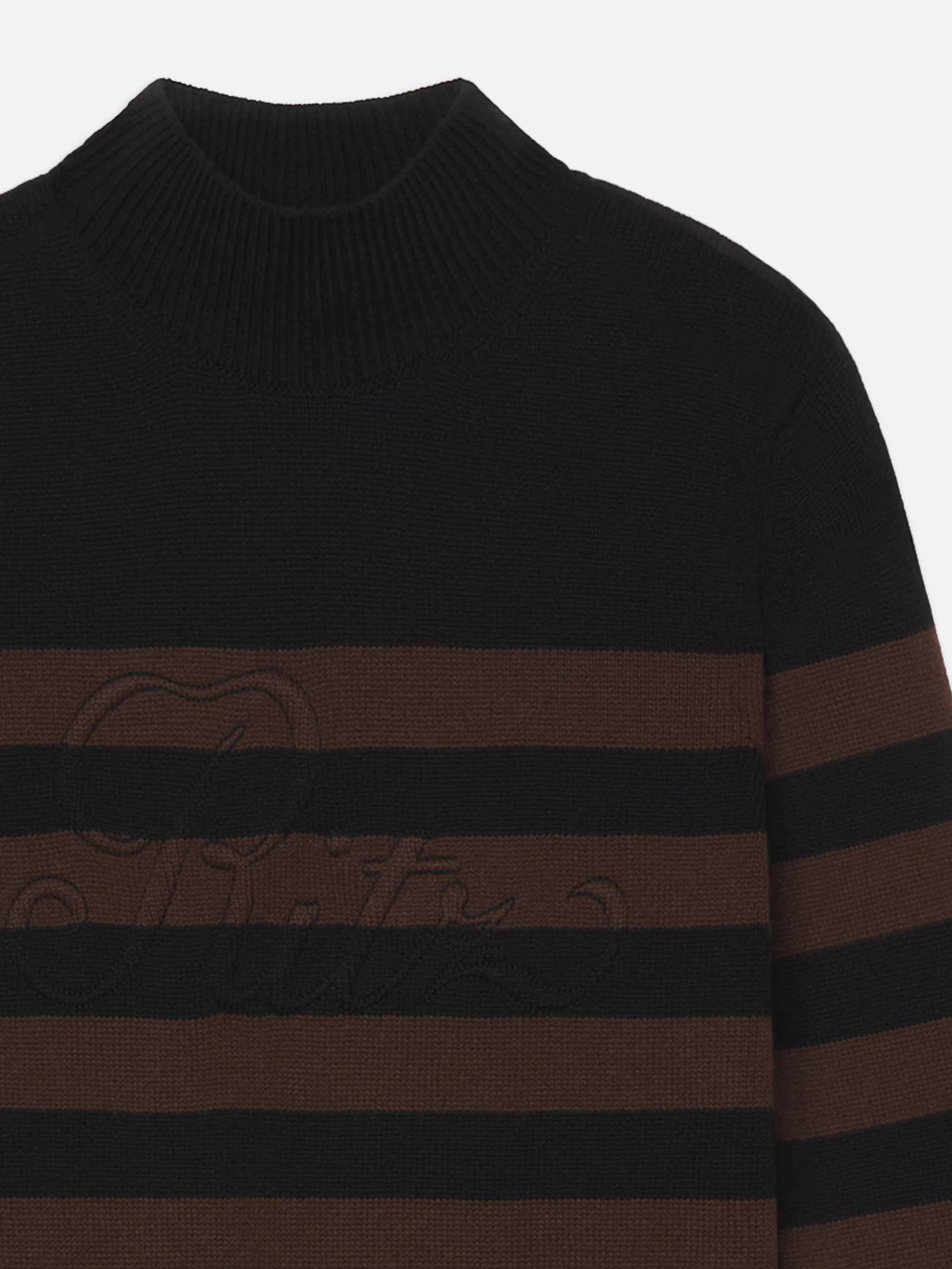 Ritz Striped Cashmere Turtleneck Sweater -- Black Multi - Image 8