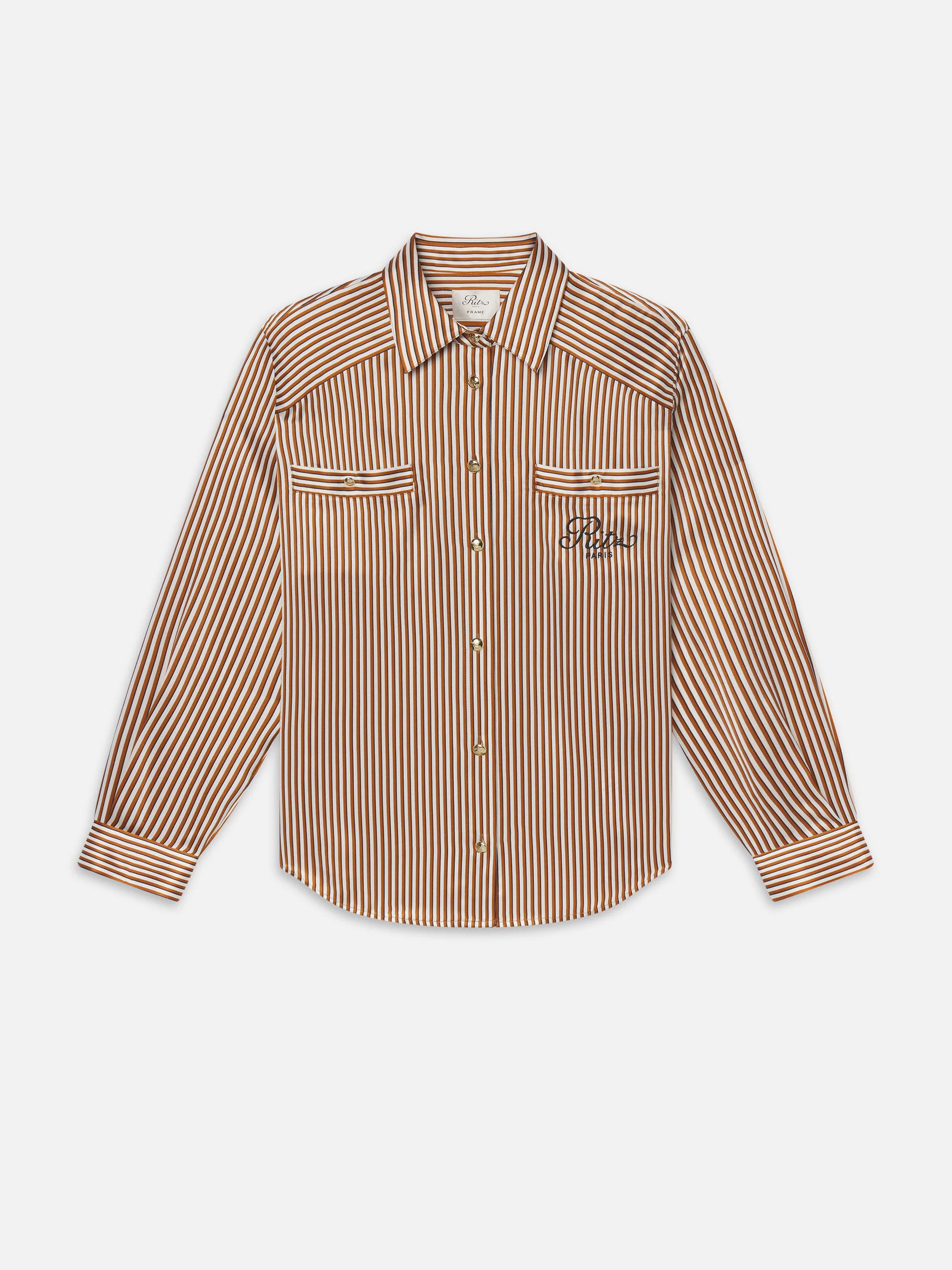 Ritz Striped Pajama Shirt -- Tan Multi