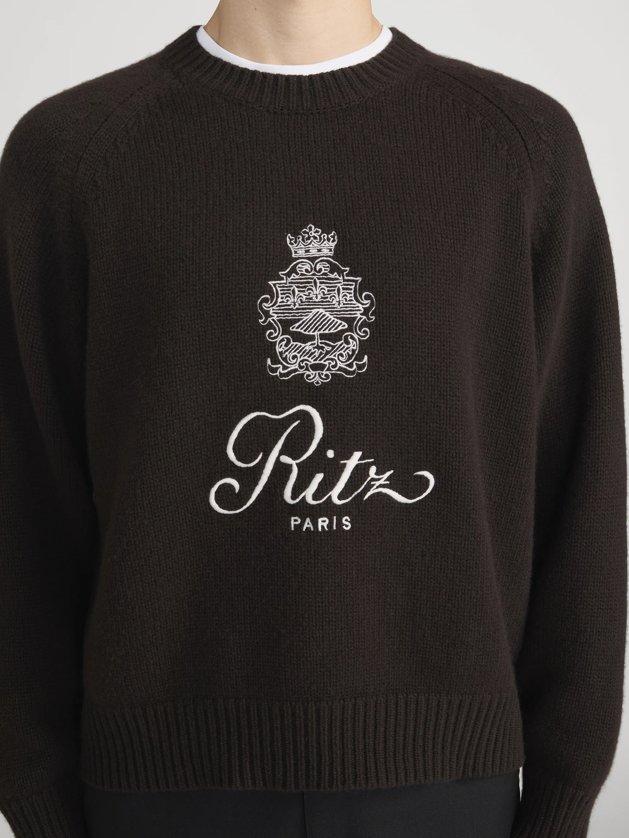 Ritz Unisex Cashmere Sweater -- Brown - Image 4