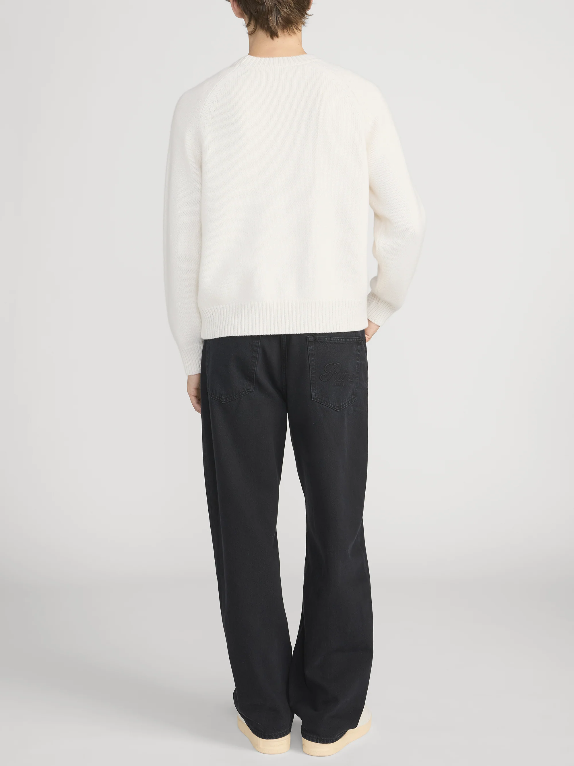Ritz Unisex Cashmere Sweater -- Cream - Image 7
