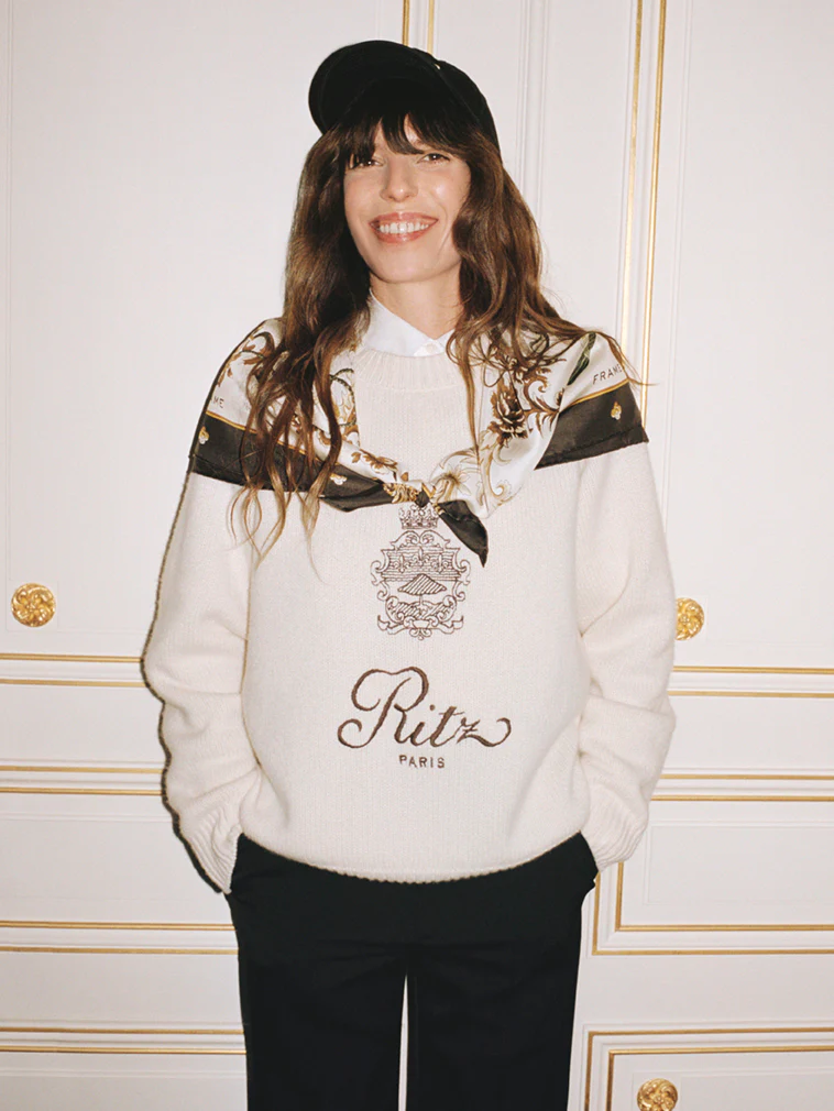 Ritz Unisex Cashmere Sweater -- Cream - Image 8