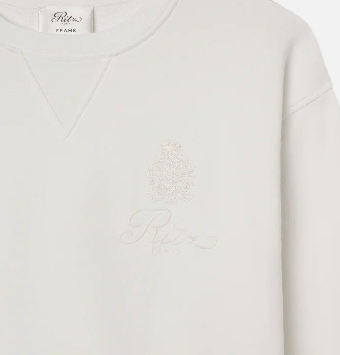 Ritz Unisex Tonal Logo Crewneck -- Cream - Image 8