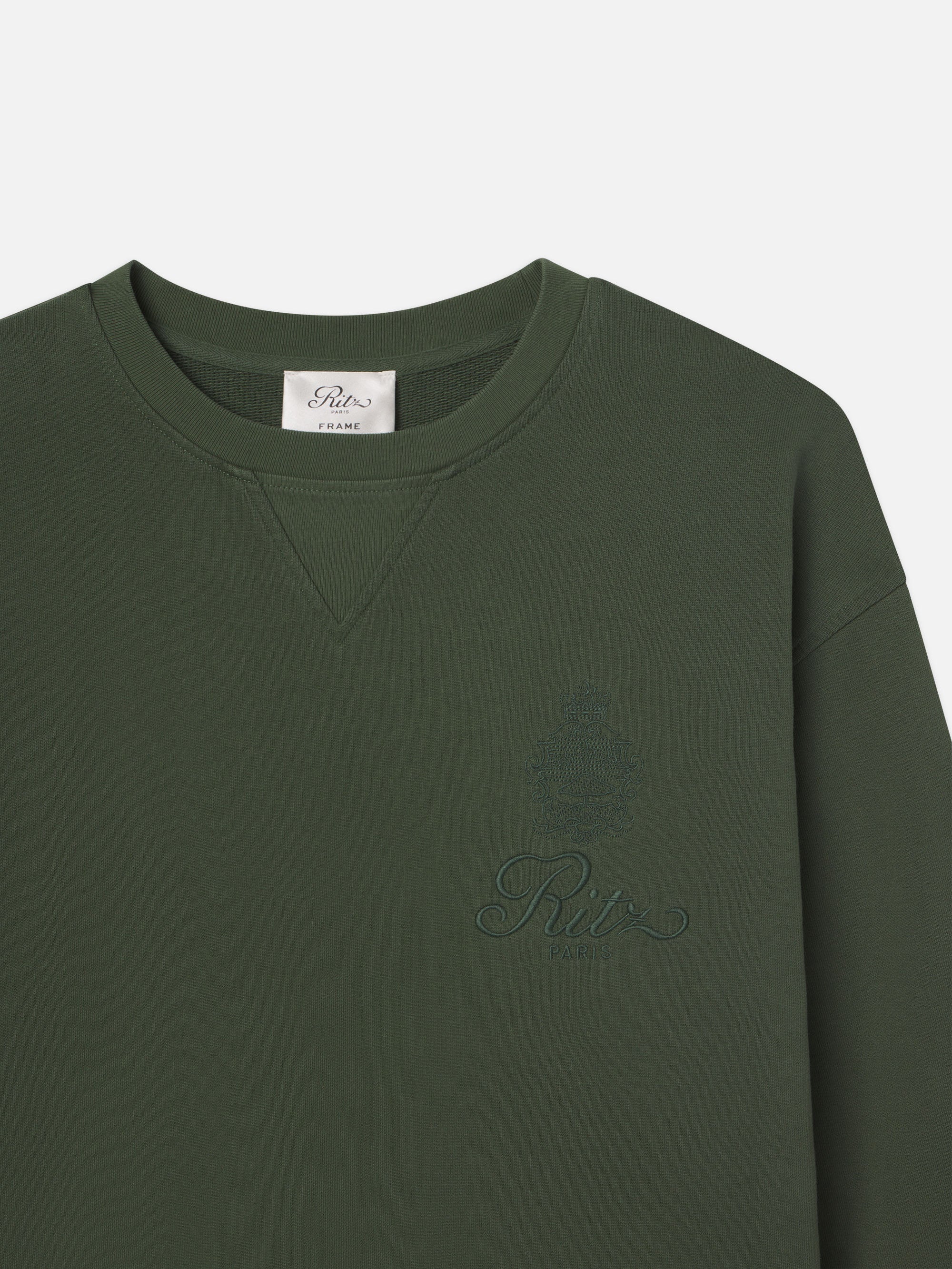 Ritz Unisex Tonal Logo Crewneck -- Hunter Green - Image 7