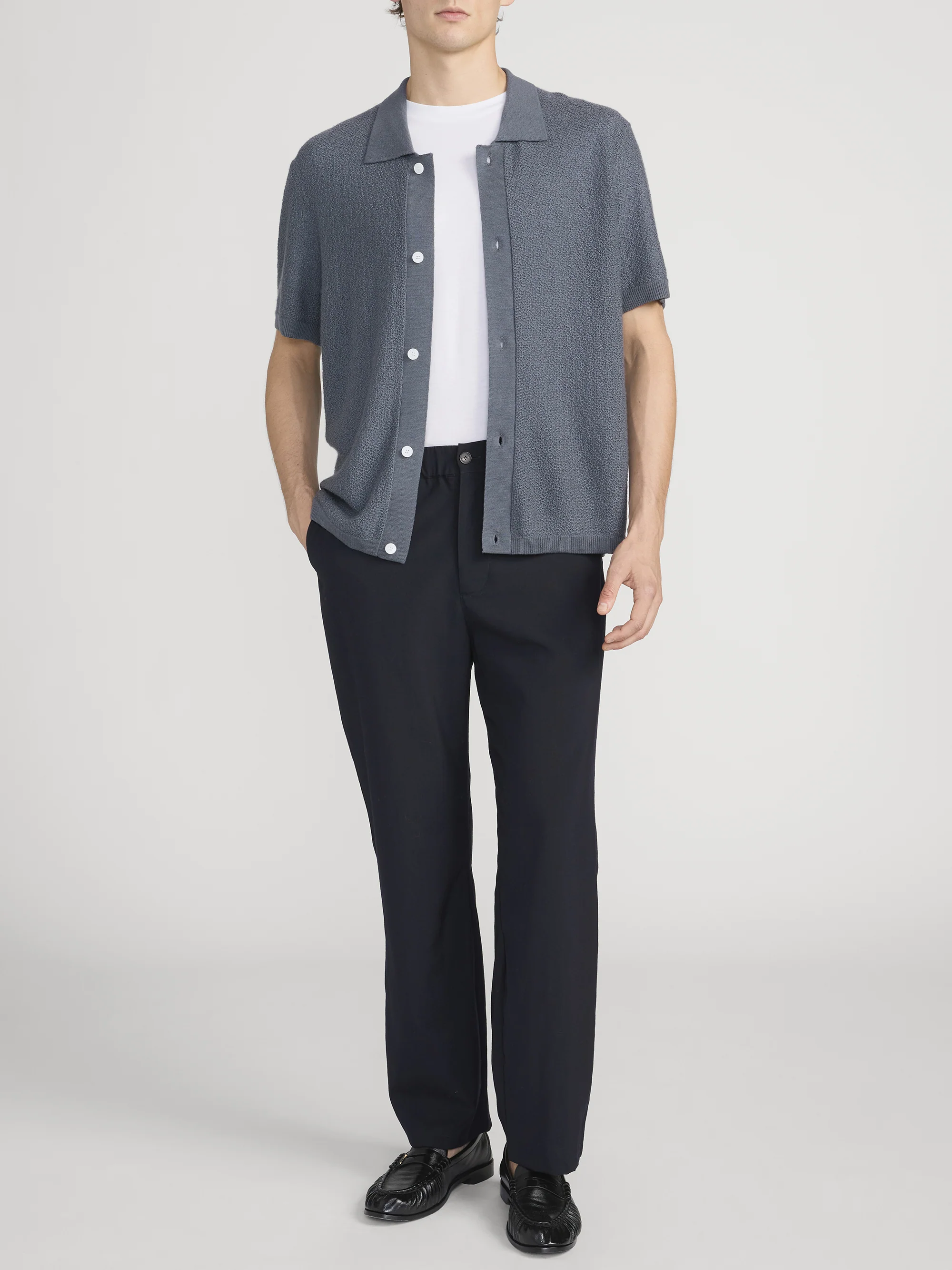 Cardigan Sweater -- Blue Grey - Image 2