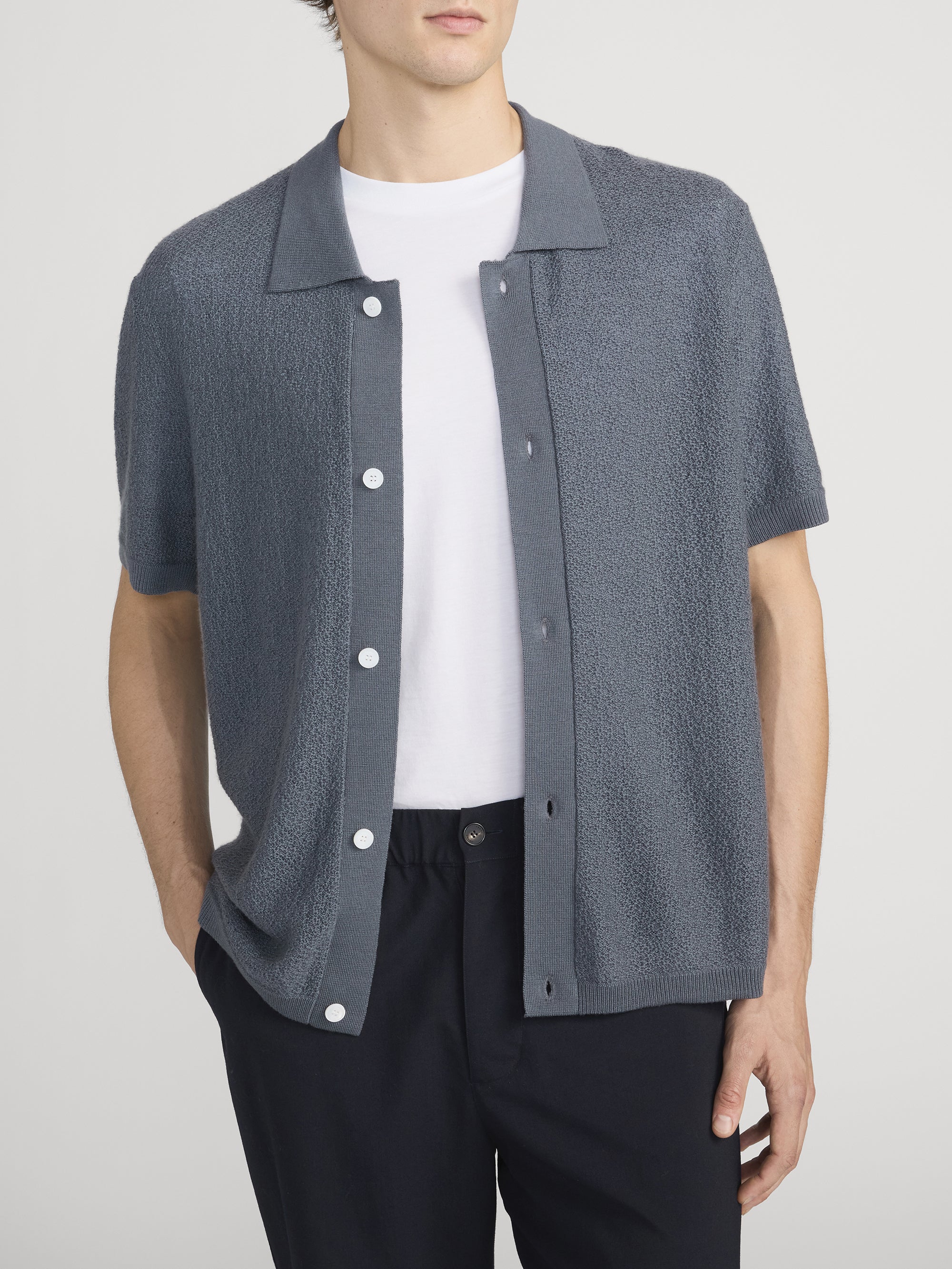 Cardigan Sweater -- Blue Grey - Image 3