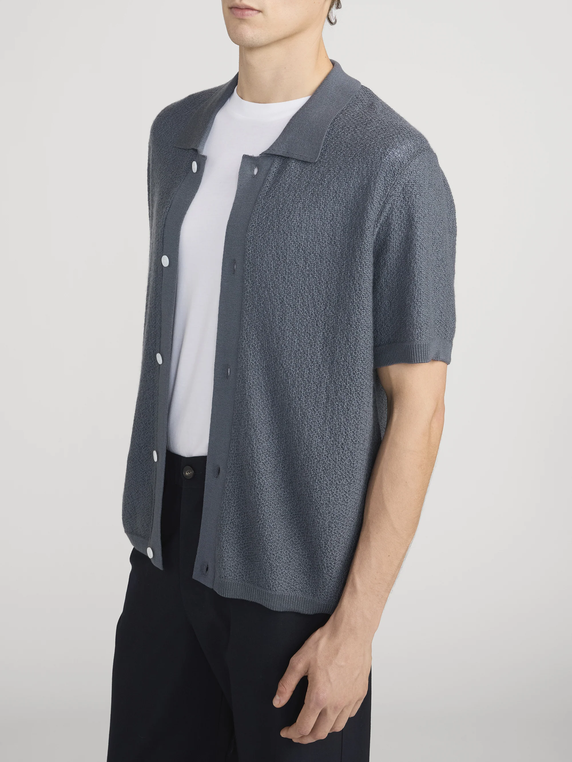Cardigan Sweater -- Blue Grey - Image 4