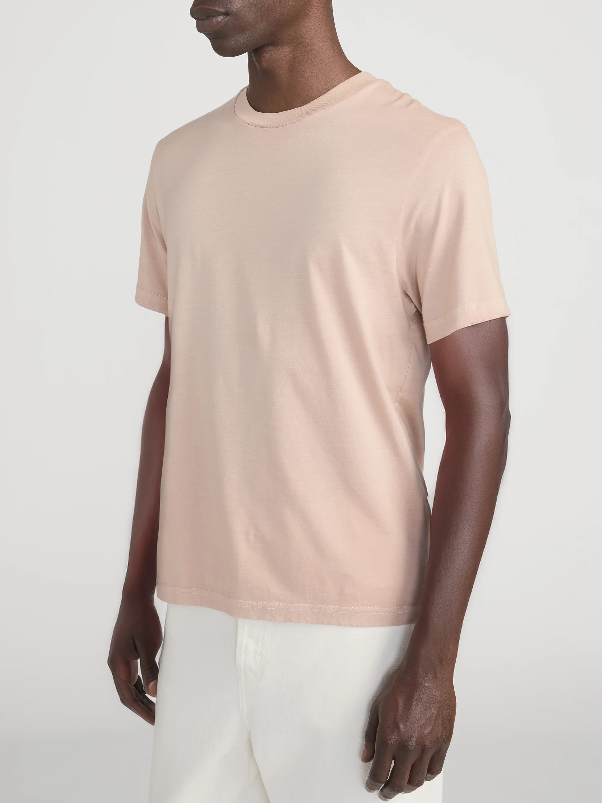 Light Cotton Tee -- Pale Peach - Image 4