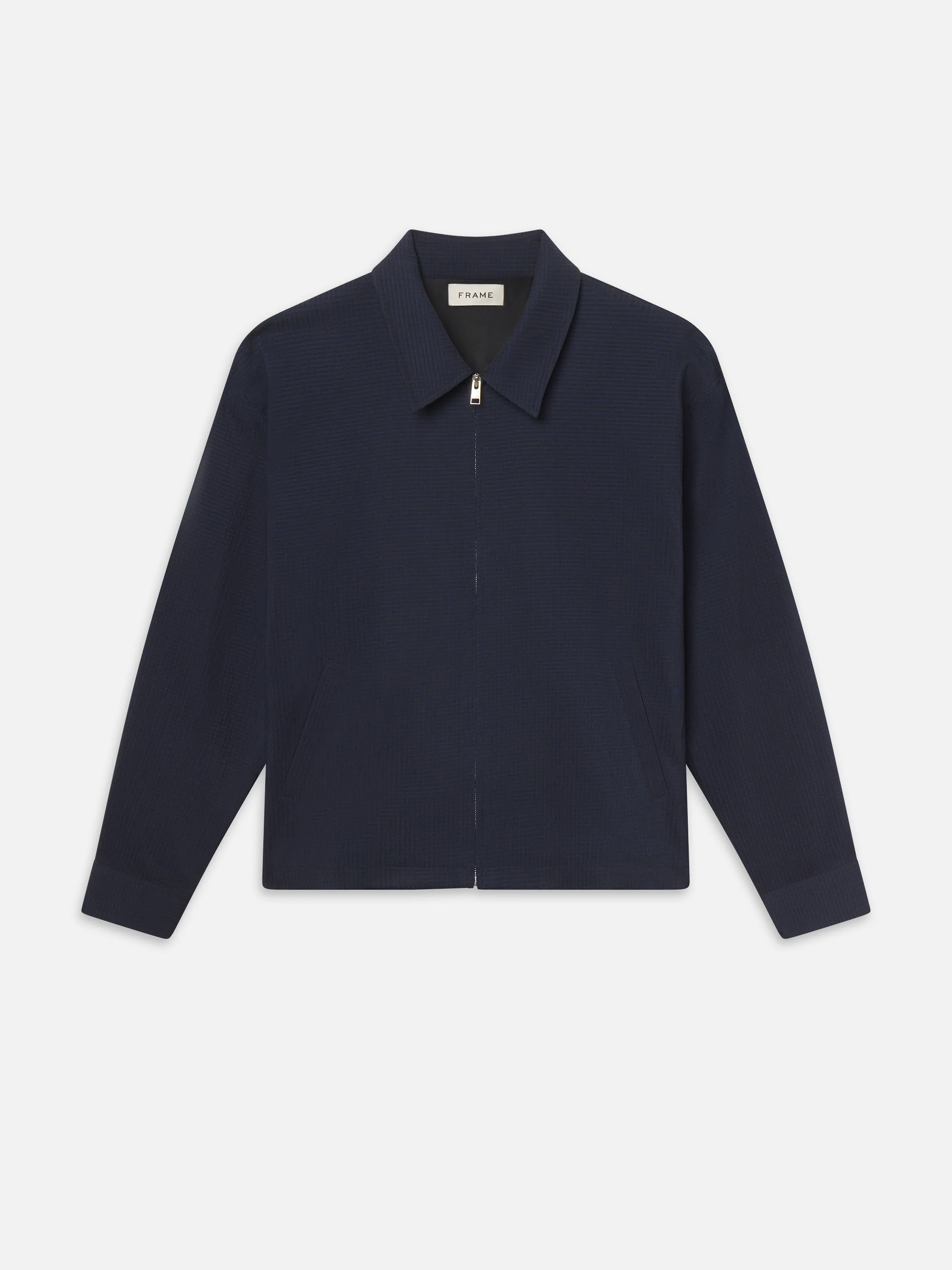 Seersucker Blouson -- Navy
