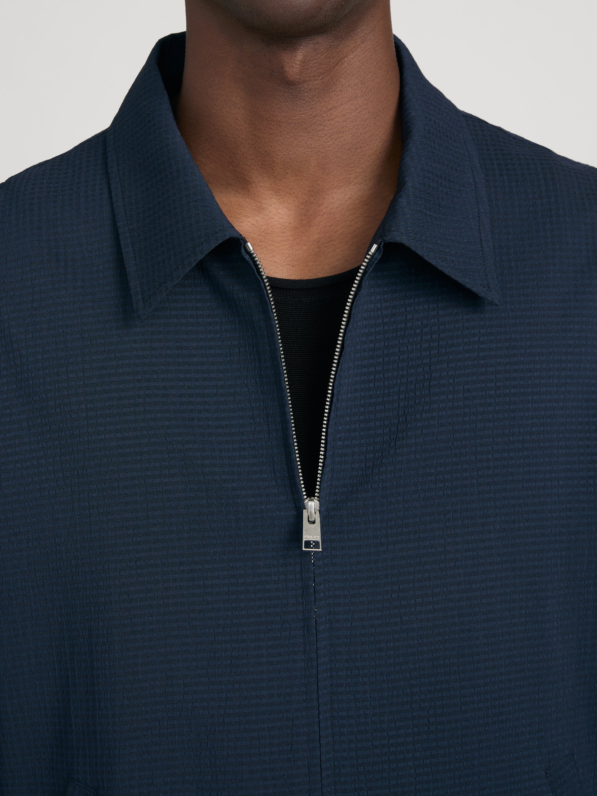 Seersucker Blouson -- Navy - Image 4