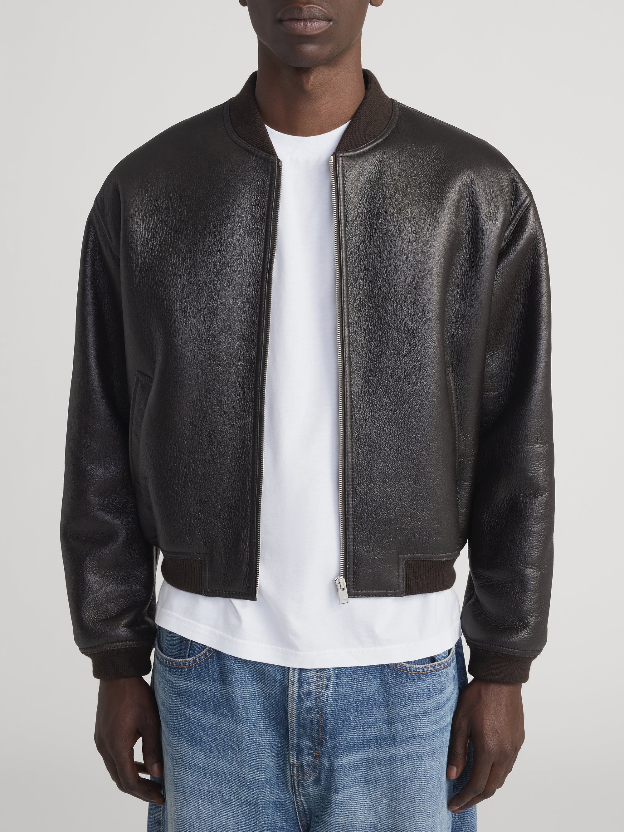 Shearling Bomber -- Dark Brown - Image 3