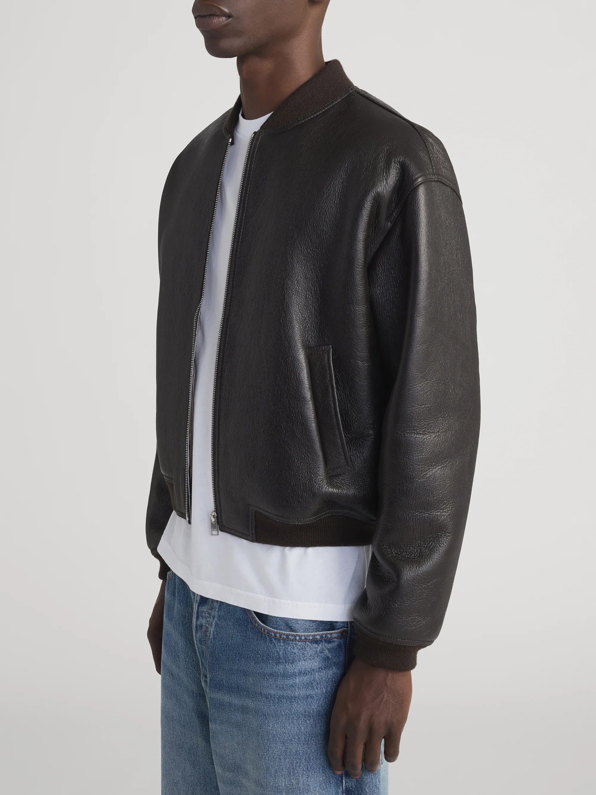 Shearling Bomber -- Dark Brown - Image 5