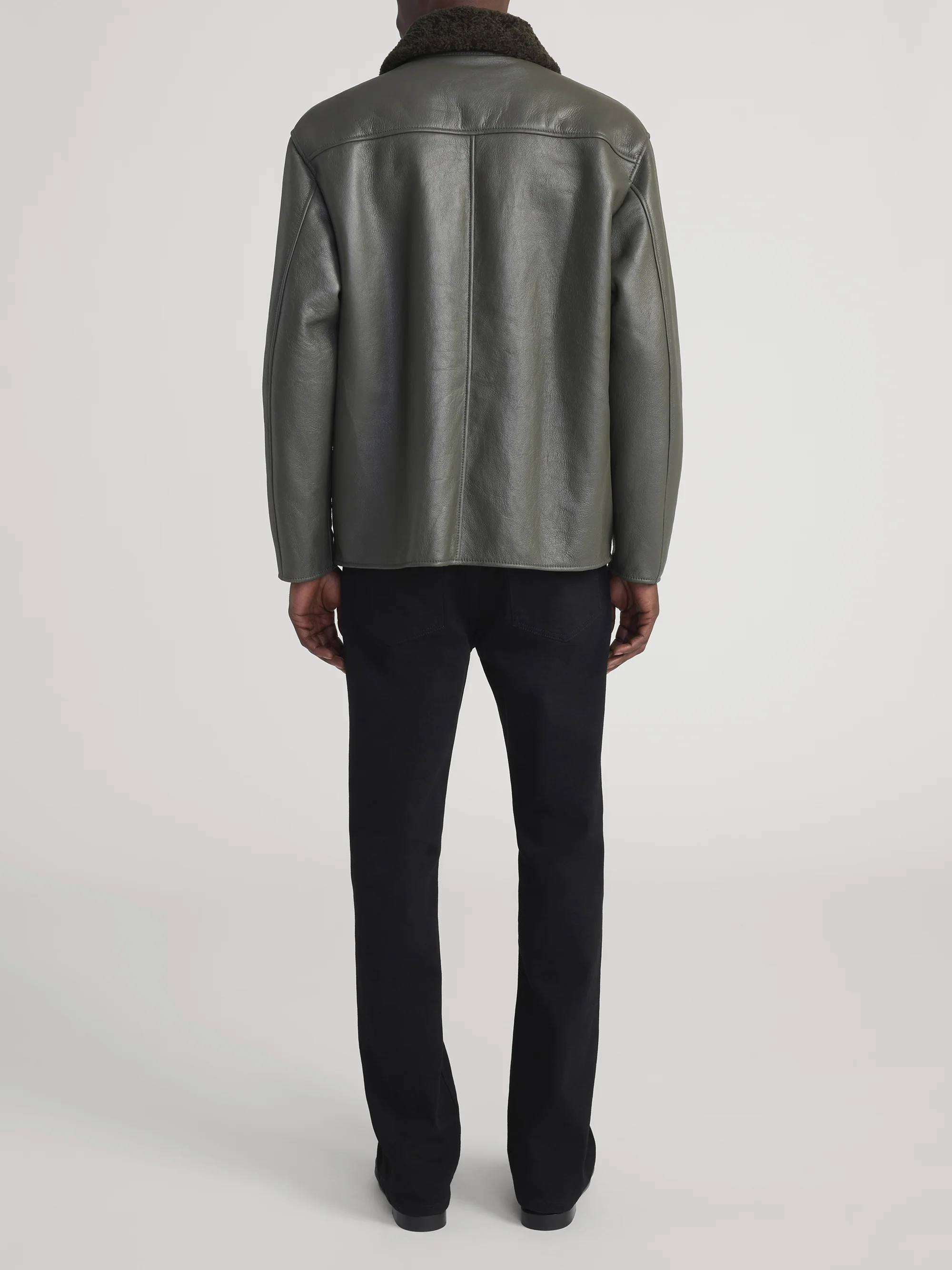 Shearling Jacket -- Dark Olive - Image 6