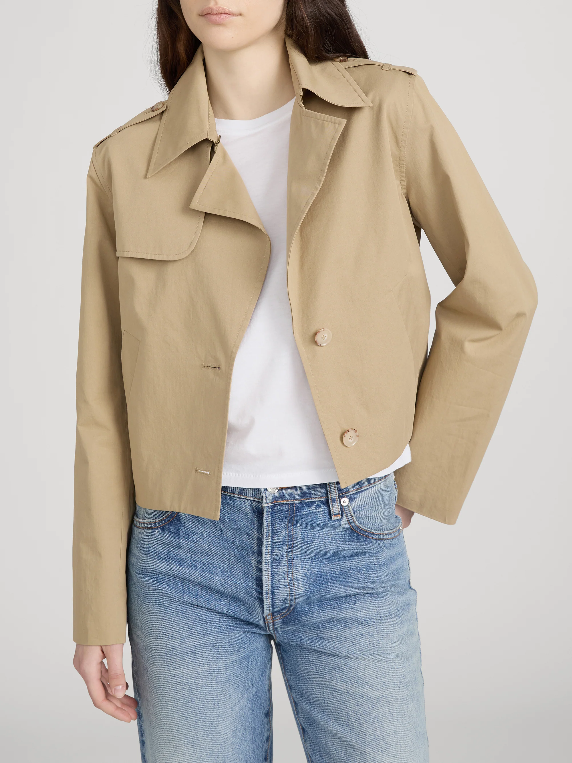 The Short Trench Jacket -- Khaki - Image 3