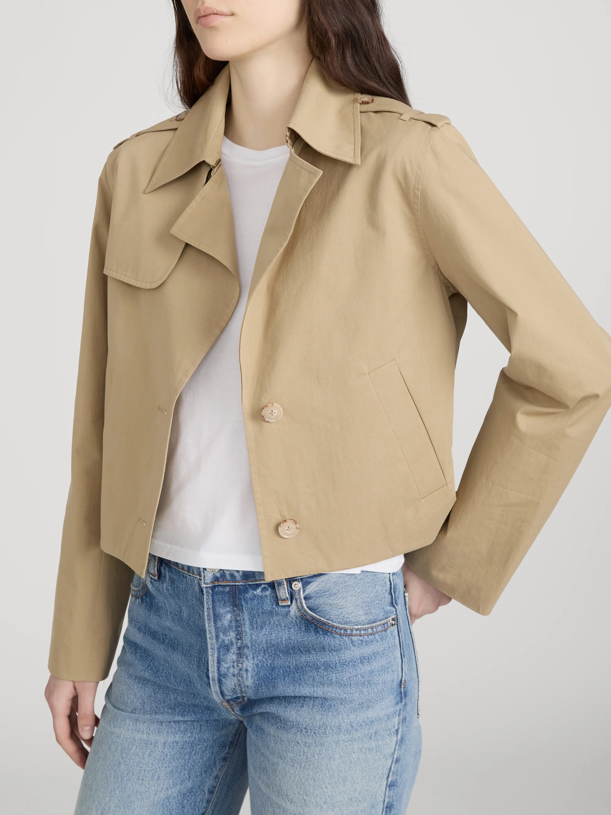 The Short Trench Jacket -- Khaki - Image 4