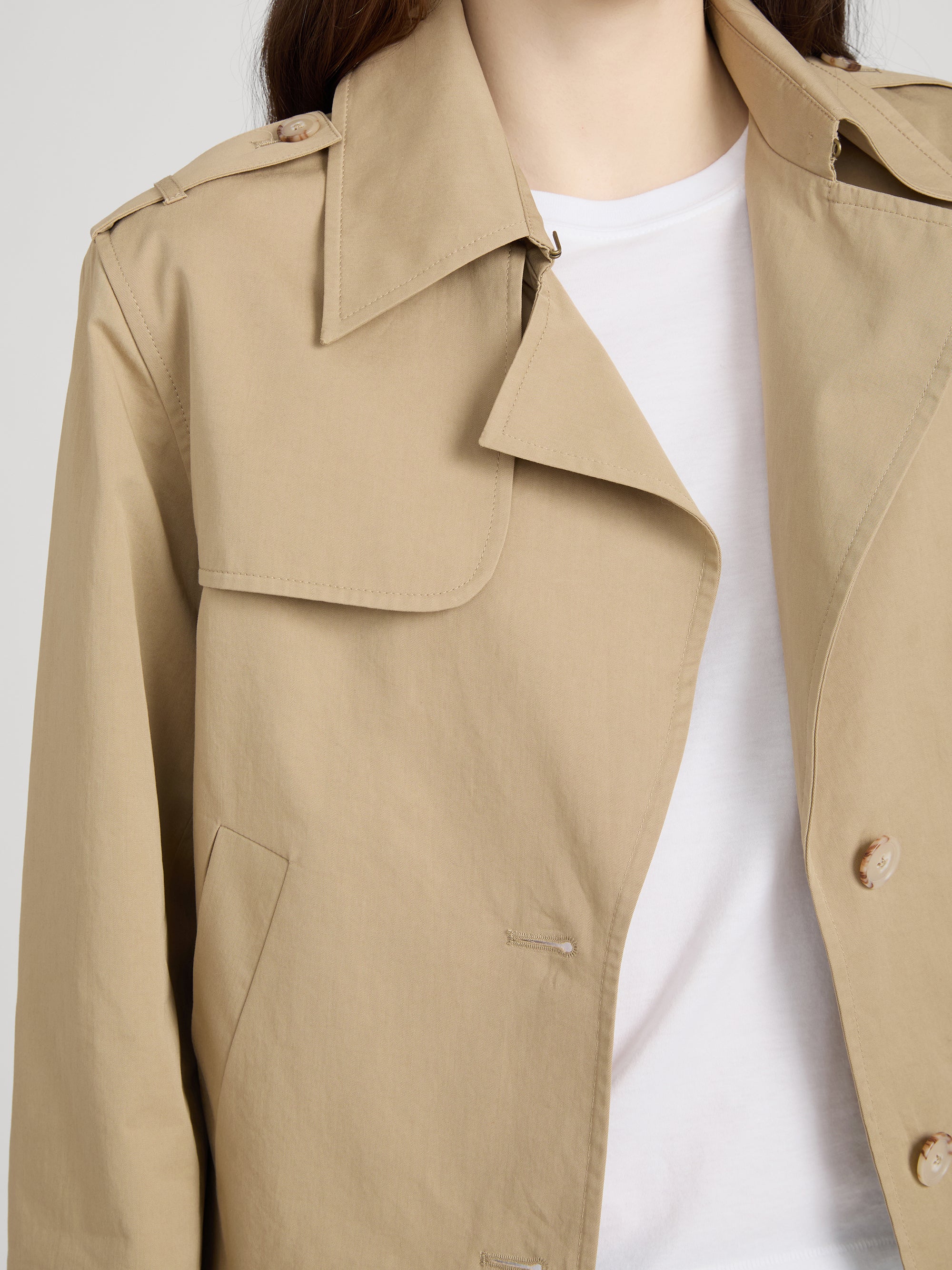 The Short Trench Jacket -- Khaki - Image 5