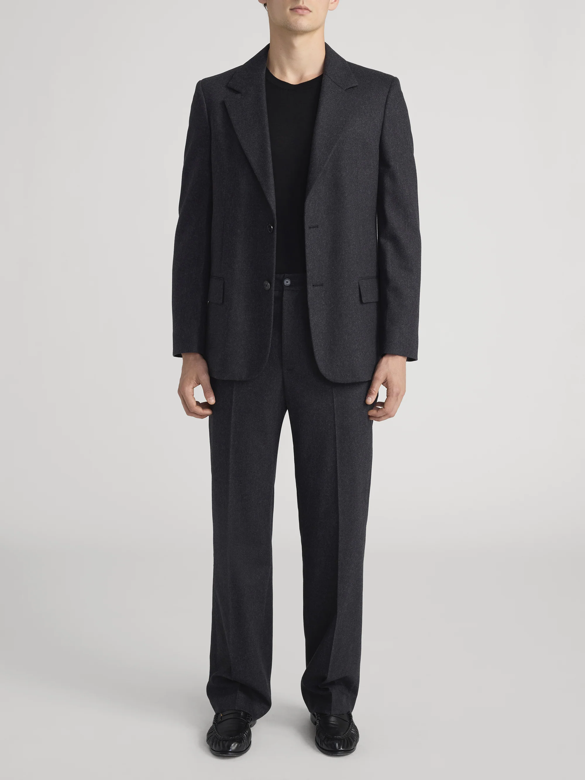 Single Breasted Blazer -- Dark Charcoal - Image 2