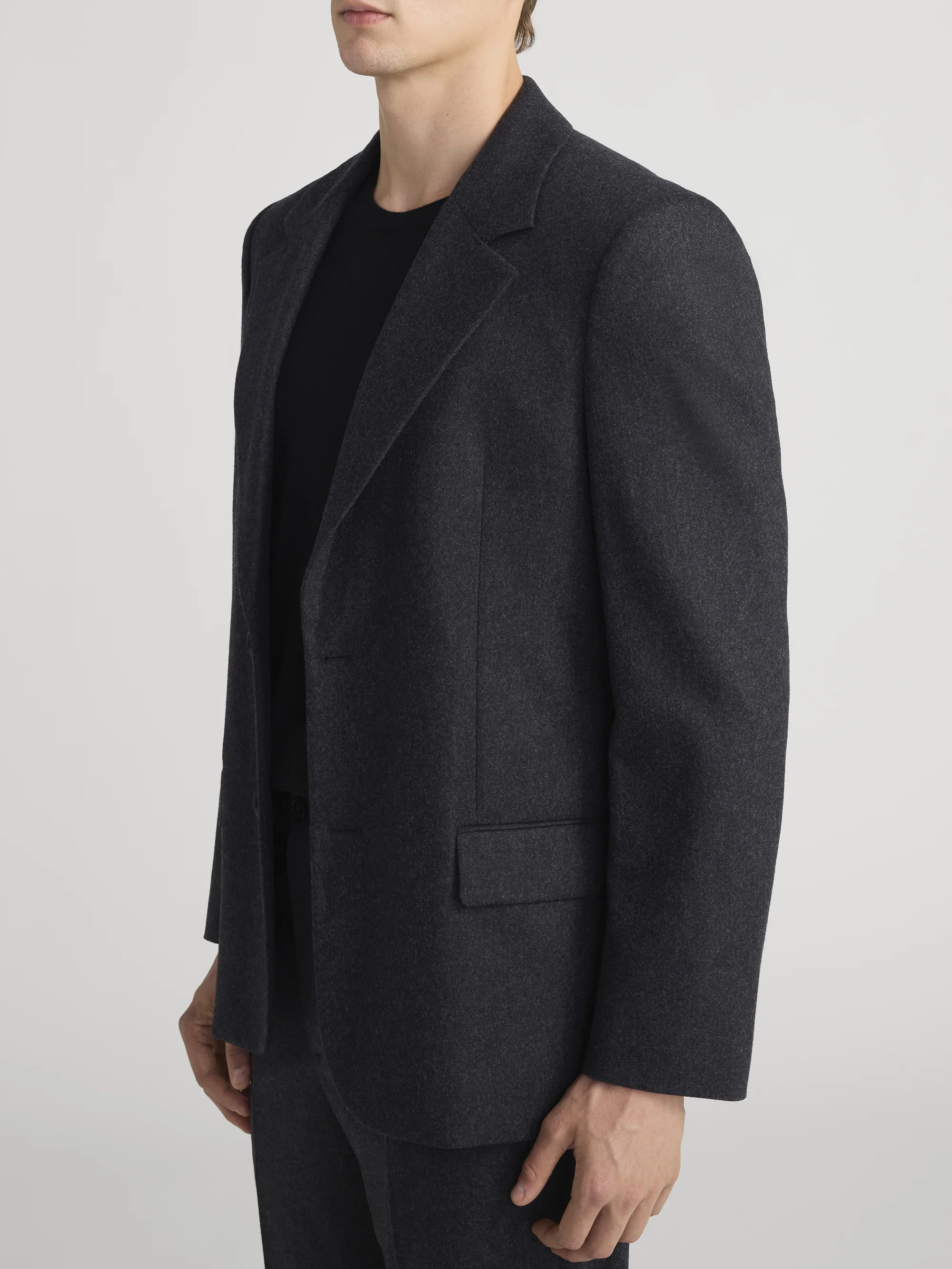 Single Breasted Blazer -- Dark Charcoal - Image 4