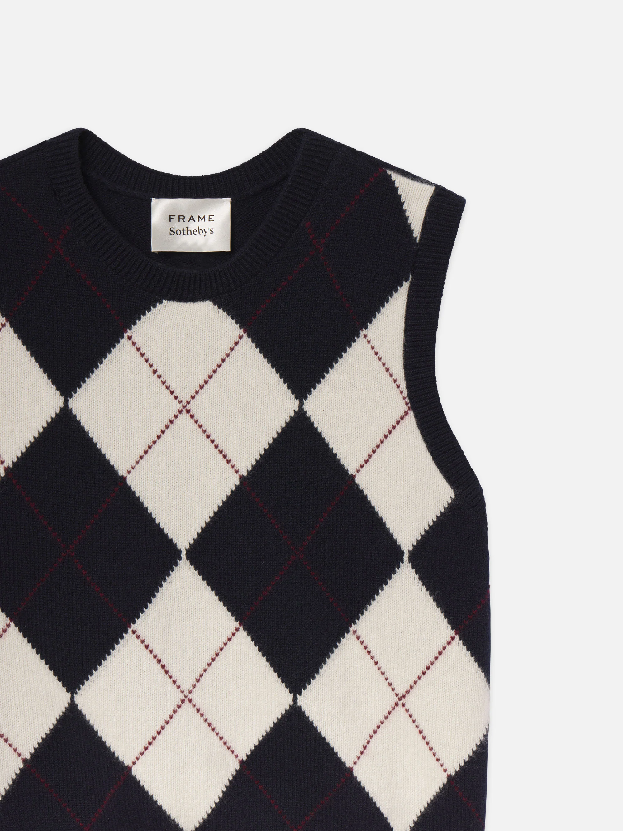 Sotheby’s Women's Argyle Vest -- Navy Multi - Image 3