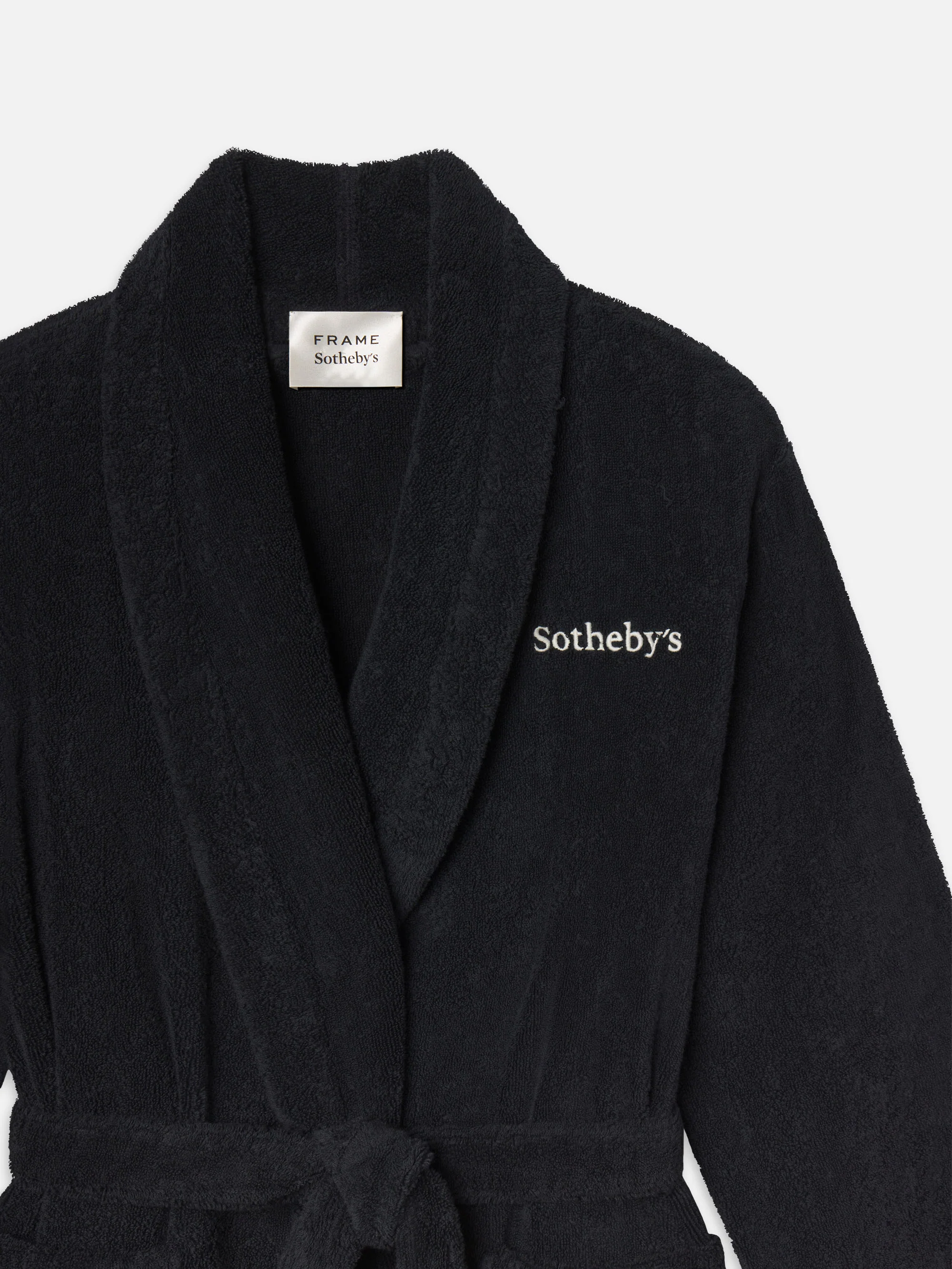 Sotheby’s Unisex Terry Bathrobe -- Navy - Image 3
