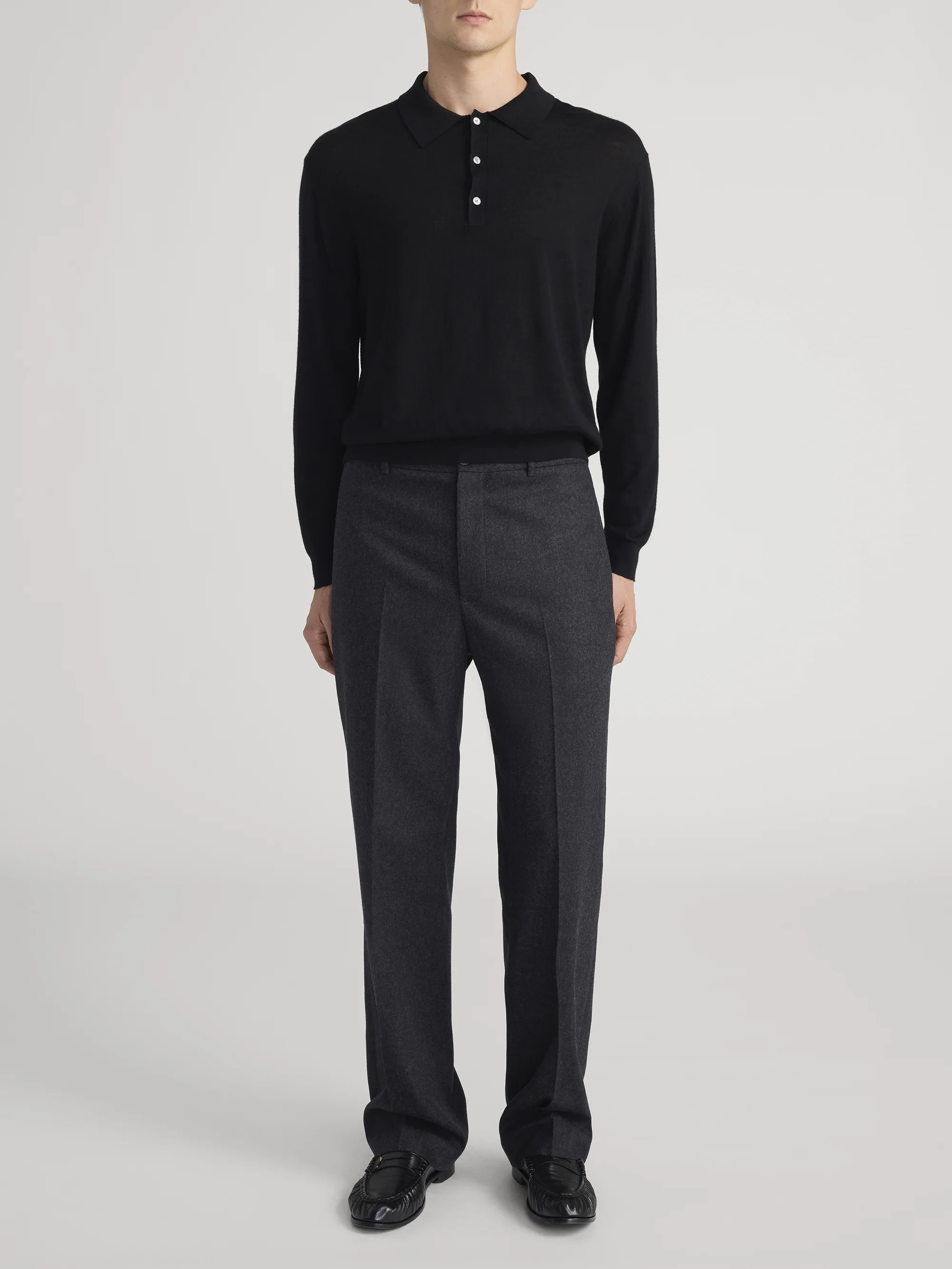 Straight Leg Trousers -- Dark Charcoal - Image 2