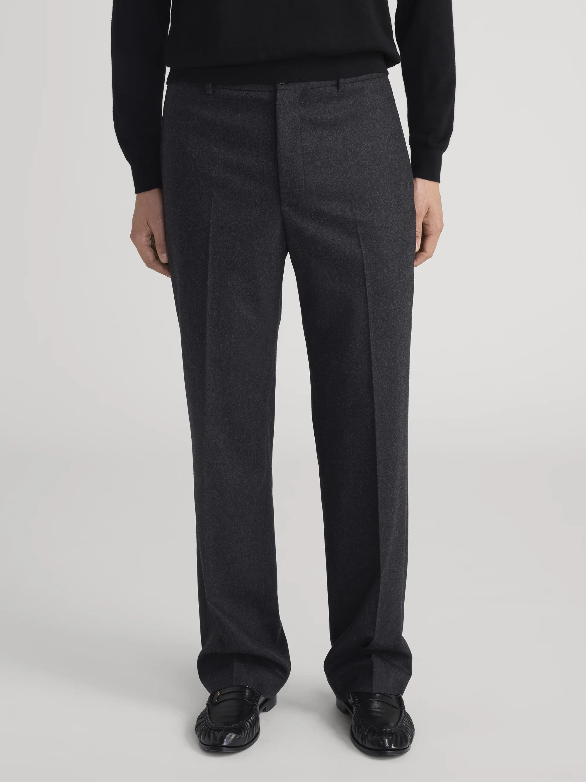 Straight Leg Trousers -- Dark Charcoal - Image 3