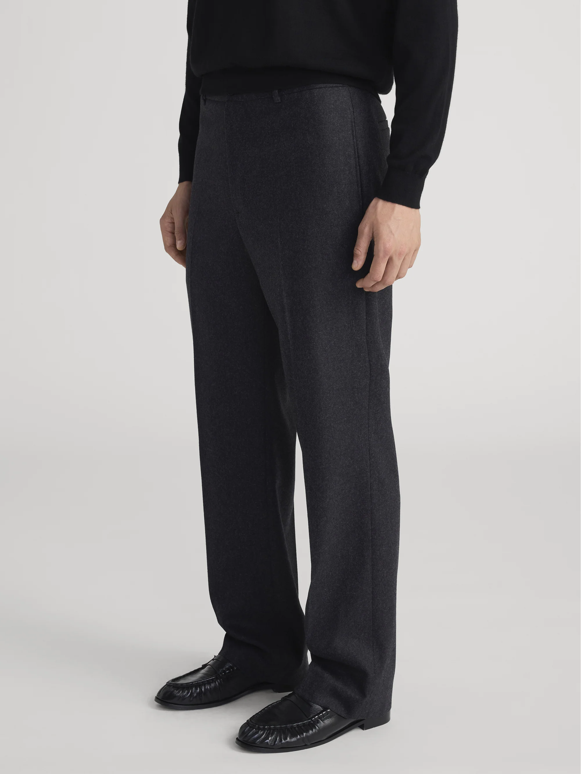 Straight Leg Trousers -- Dark Charcoal - Image 4