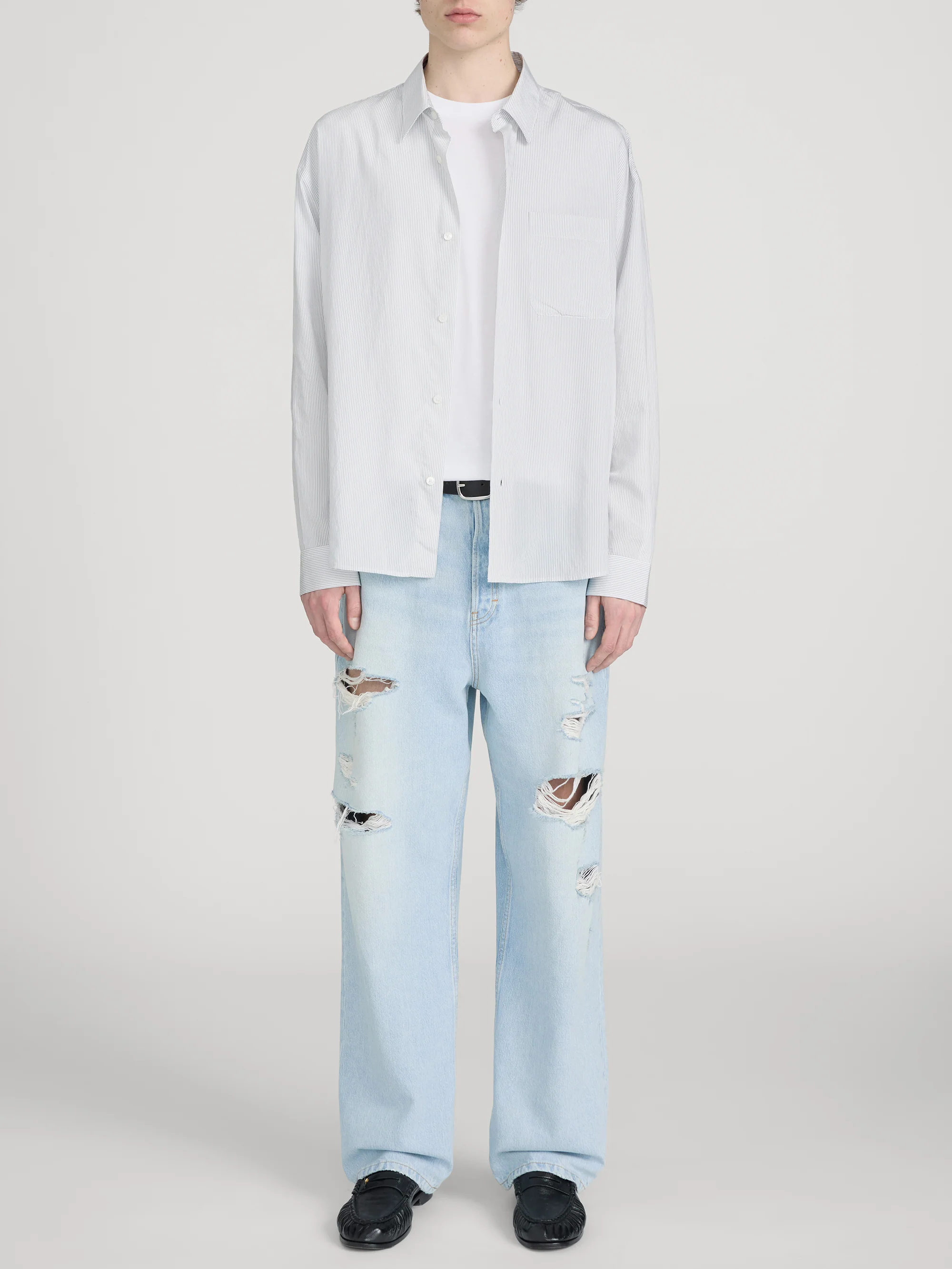 Pyjama Shirt -- White Stripe - Image 2