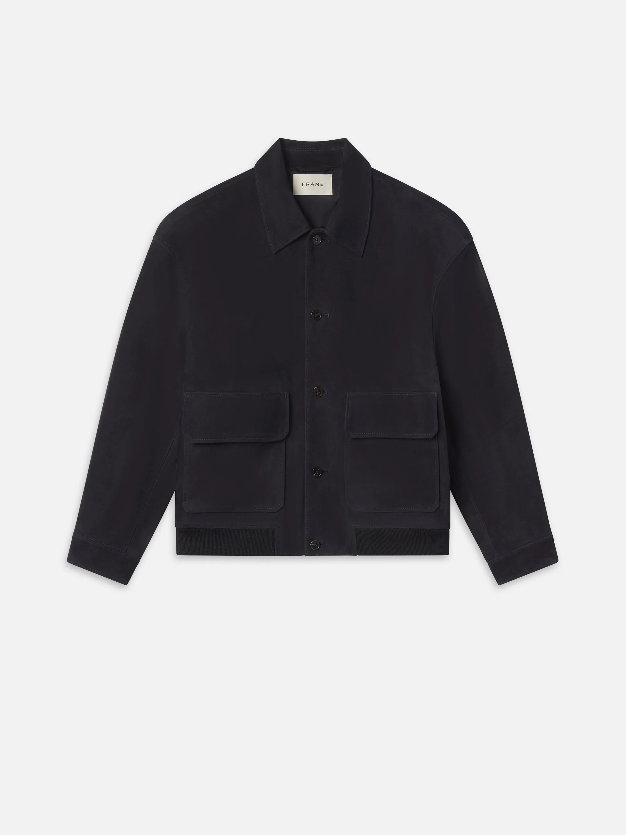 Suede Blouson -- Dark Navy