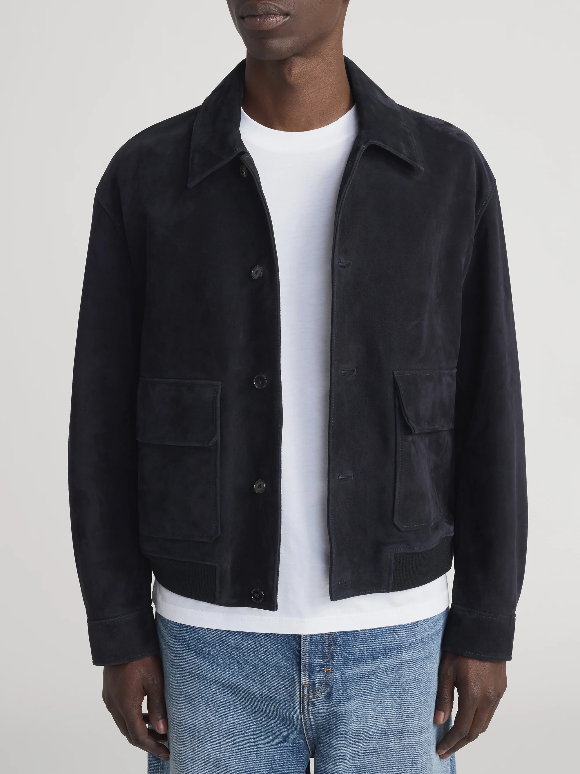 Suede Blouson -- Dark Navy - Image 3